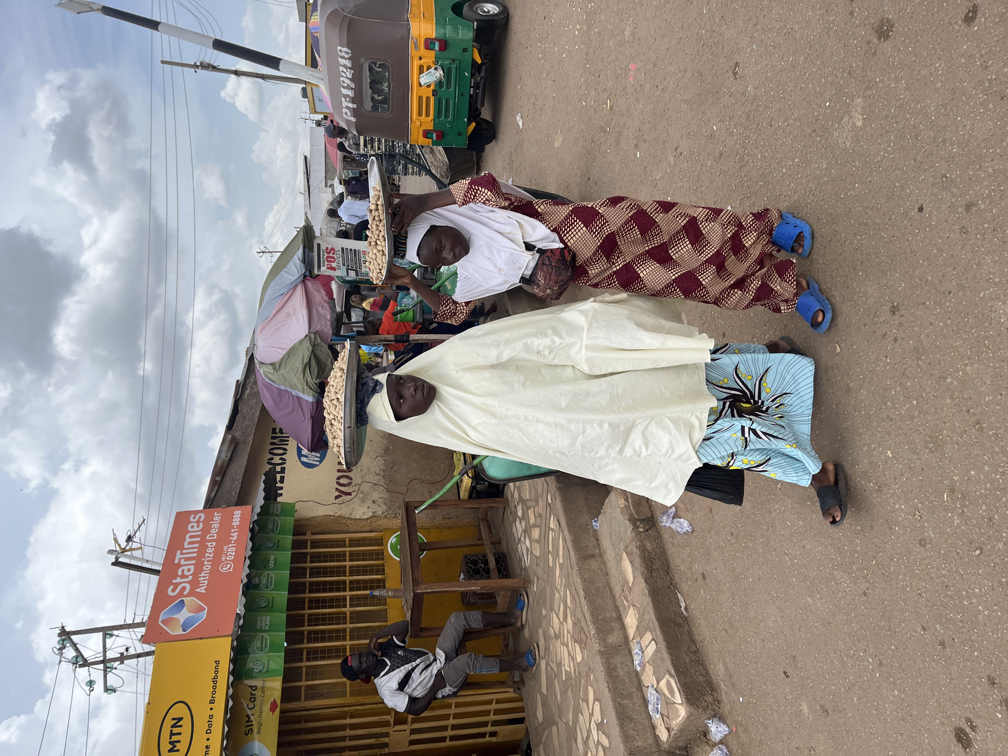 Morning street and market life in Gura Top, northern Nigeria