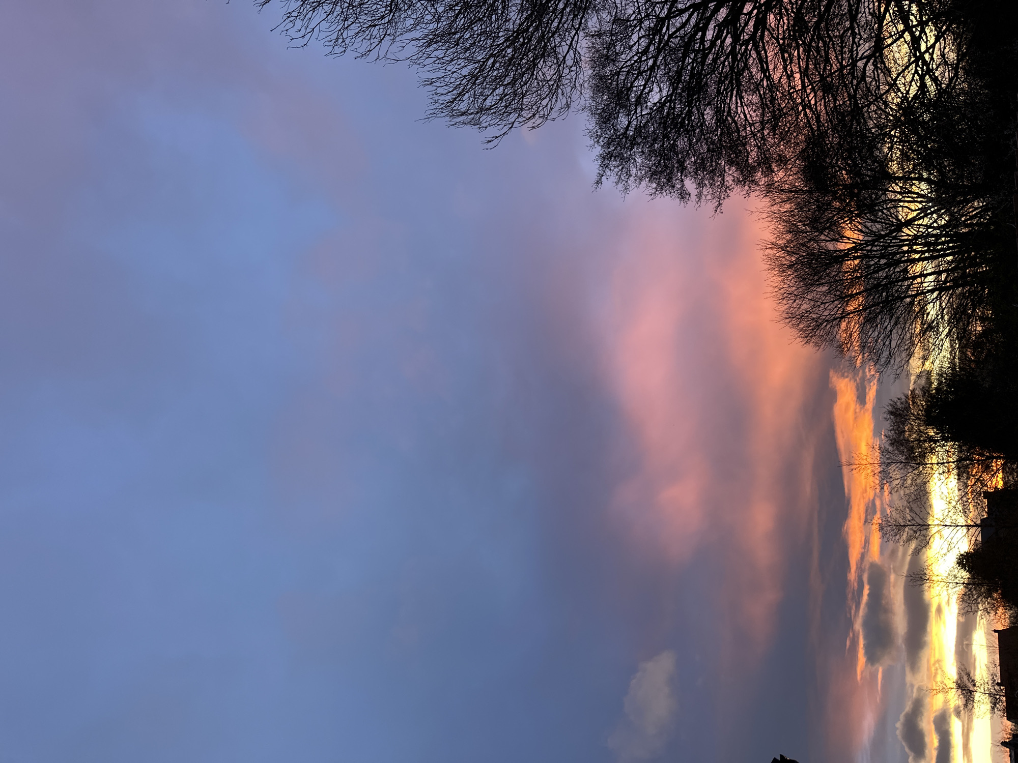 Twilight sky displays colorful gradient over Easingwold