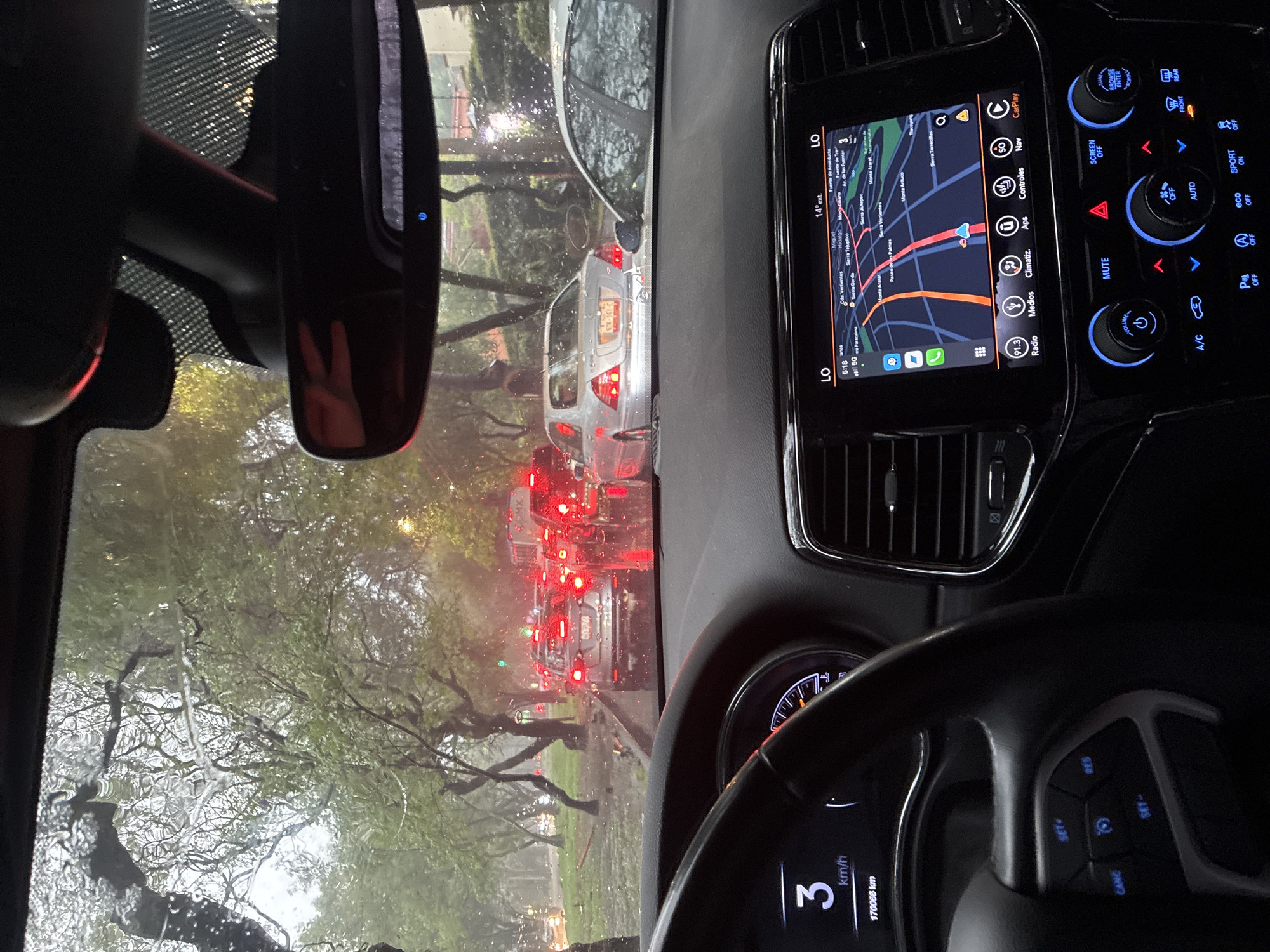 Heavy traffic observed in Mexico City streets Monday evening