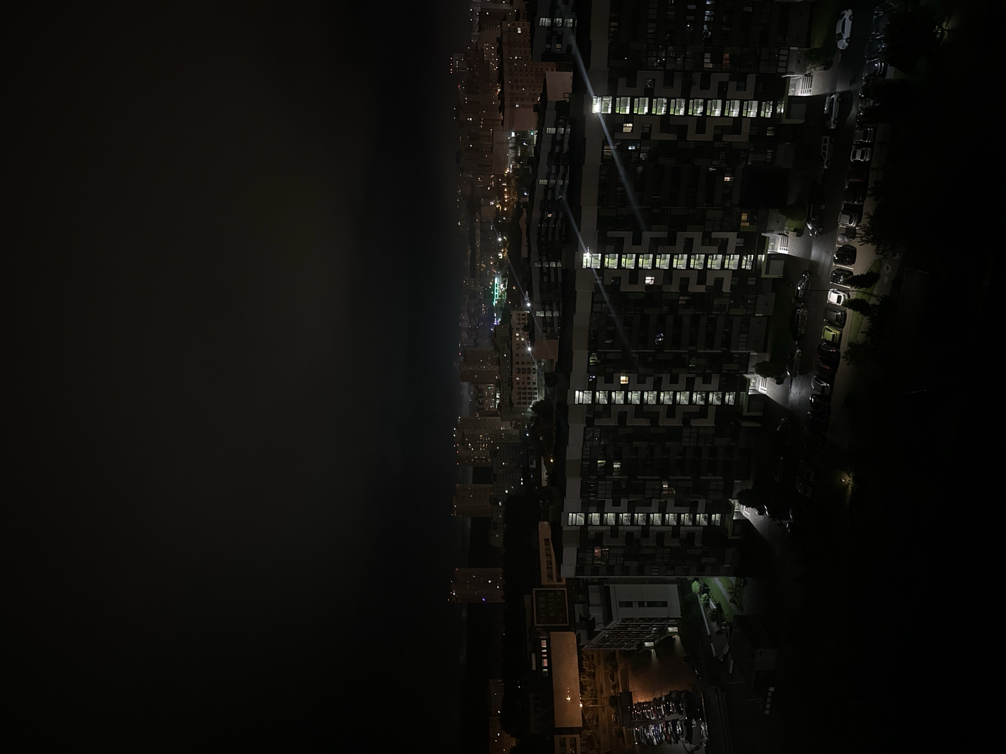 Nighttime cityscape observed in Belarus residential area