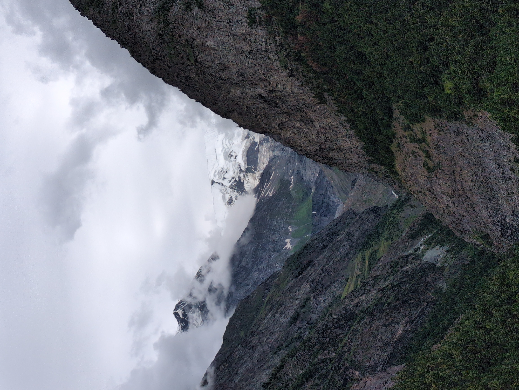 Rugged valley gorge cuts through the mountains of Gondhla, India.
