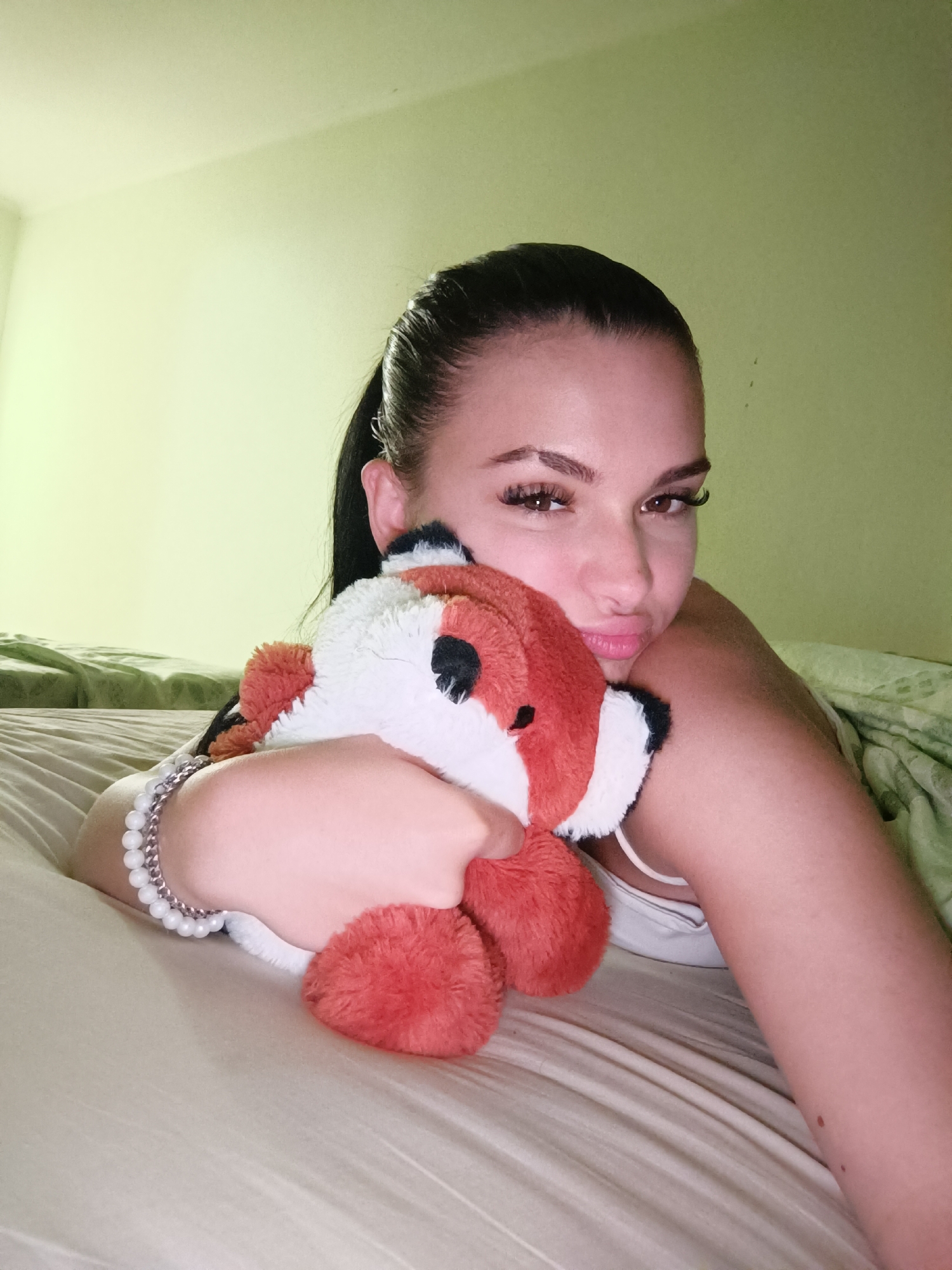 Casual indoor moments: relaxing and taking a selfie