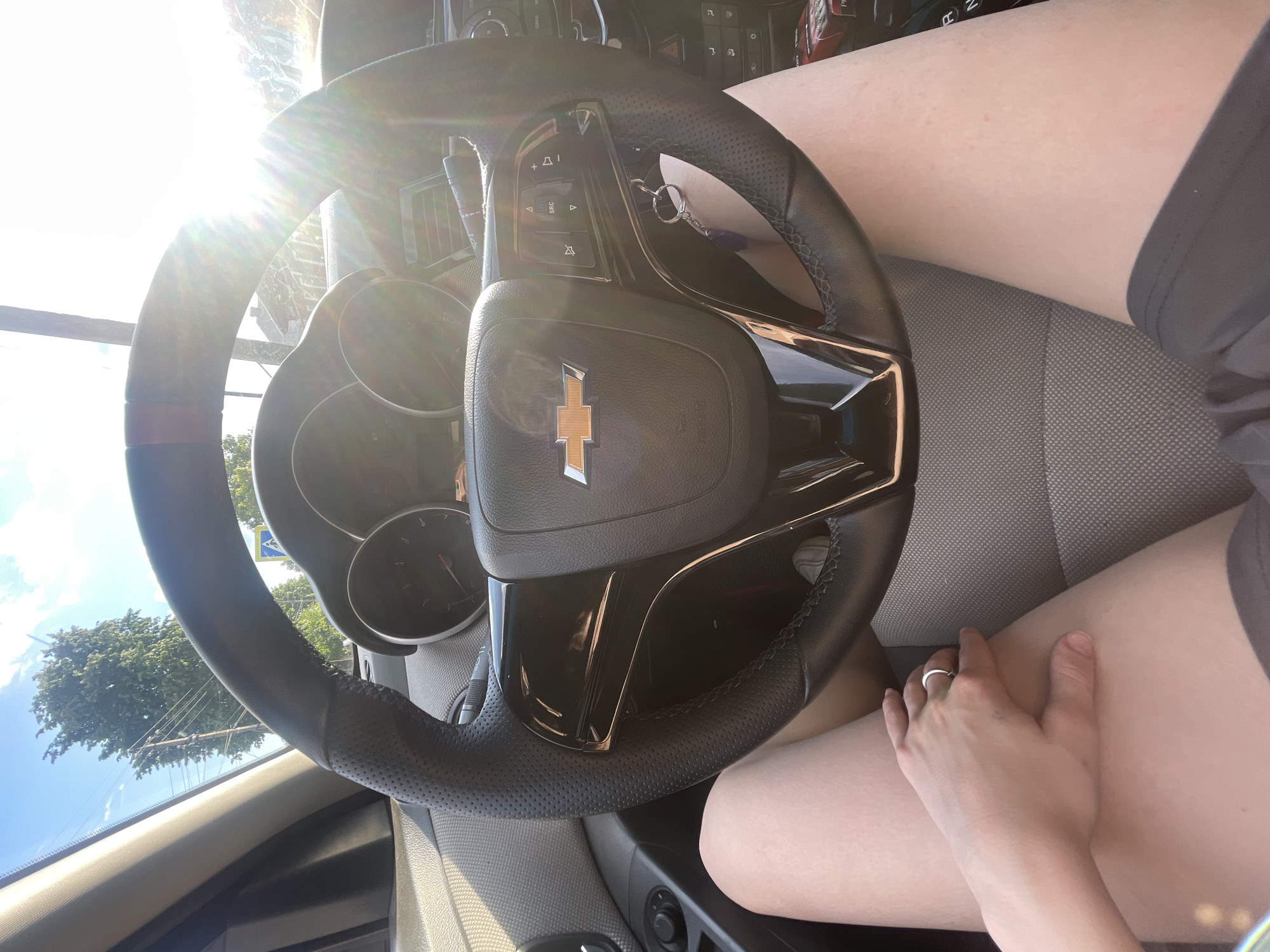 Routine car journey documented through Semyonov, Russia streets