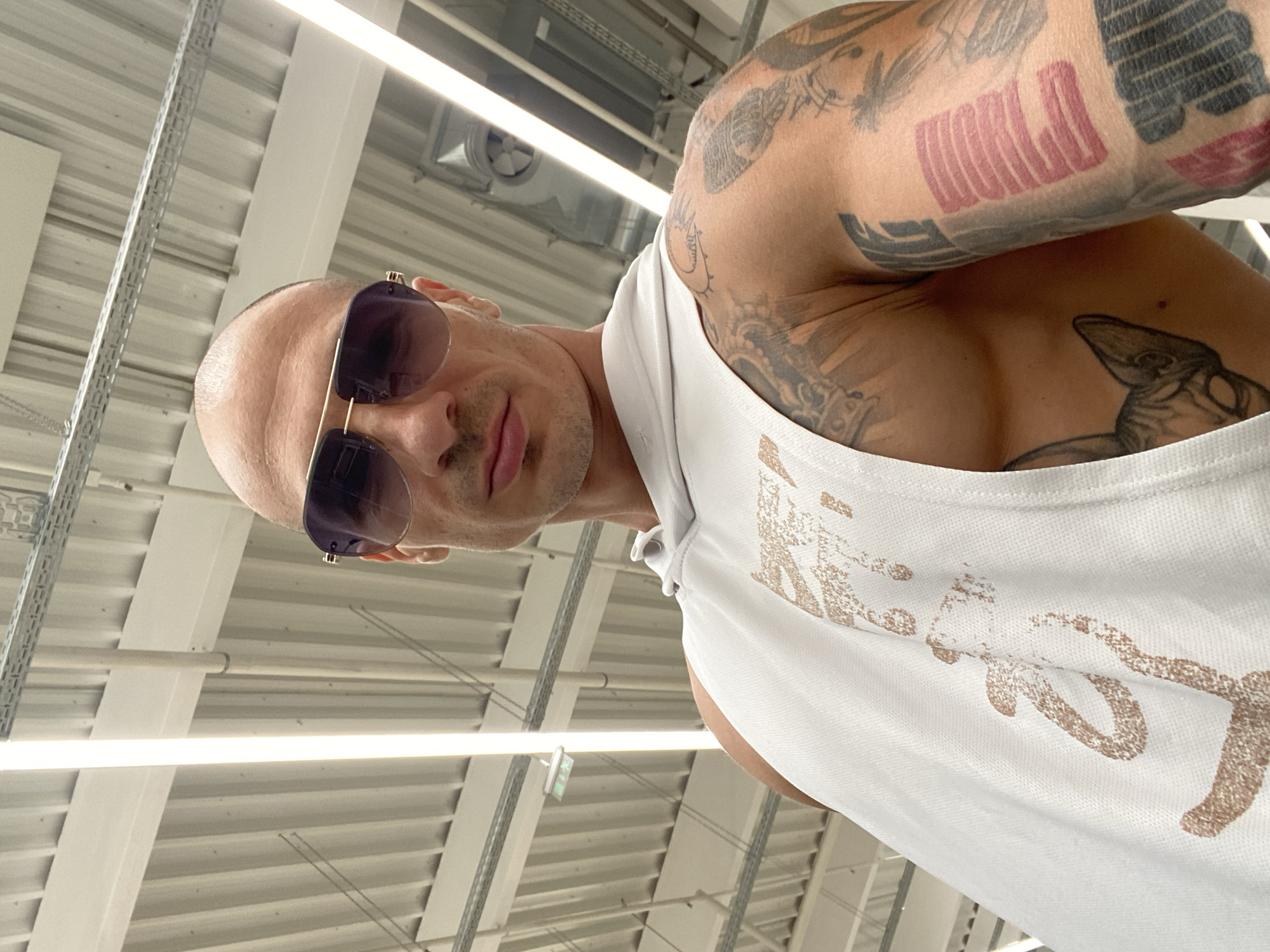 Selfie inside a bright industrial hall in Pleven