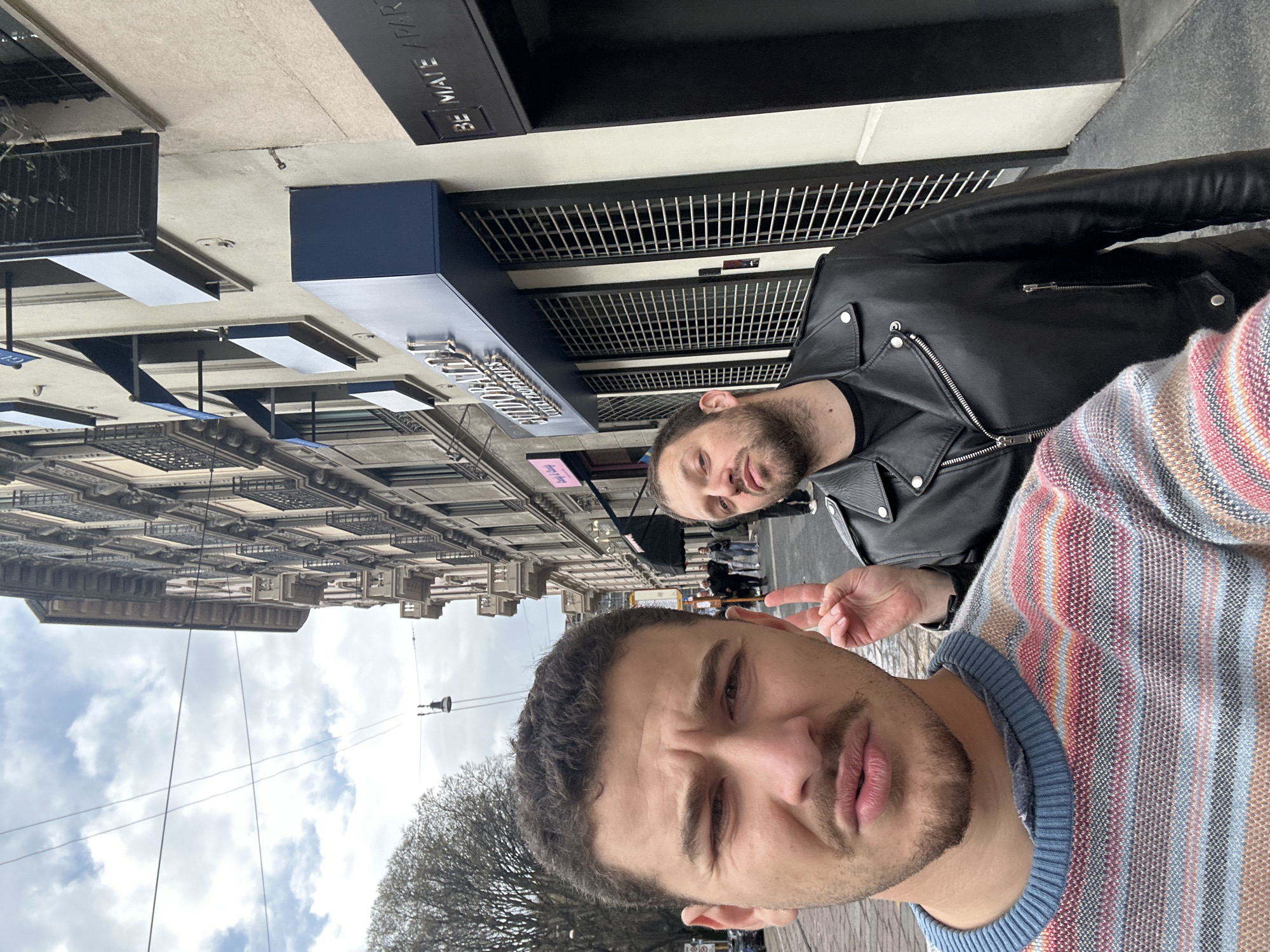 Two men spend casual afternoon in central Milan