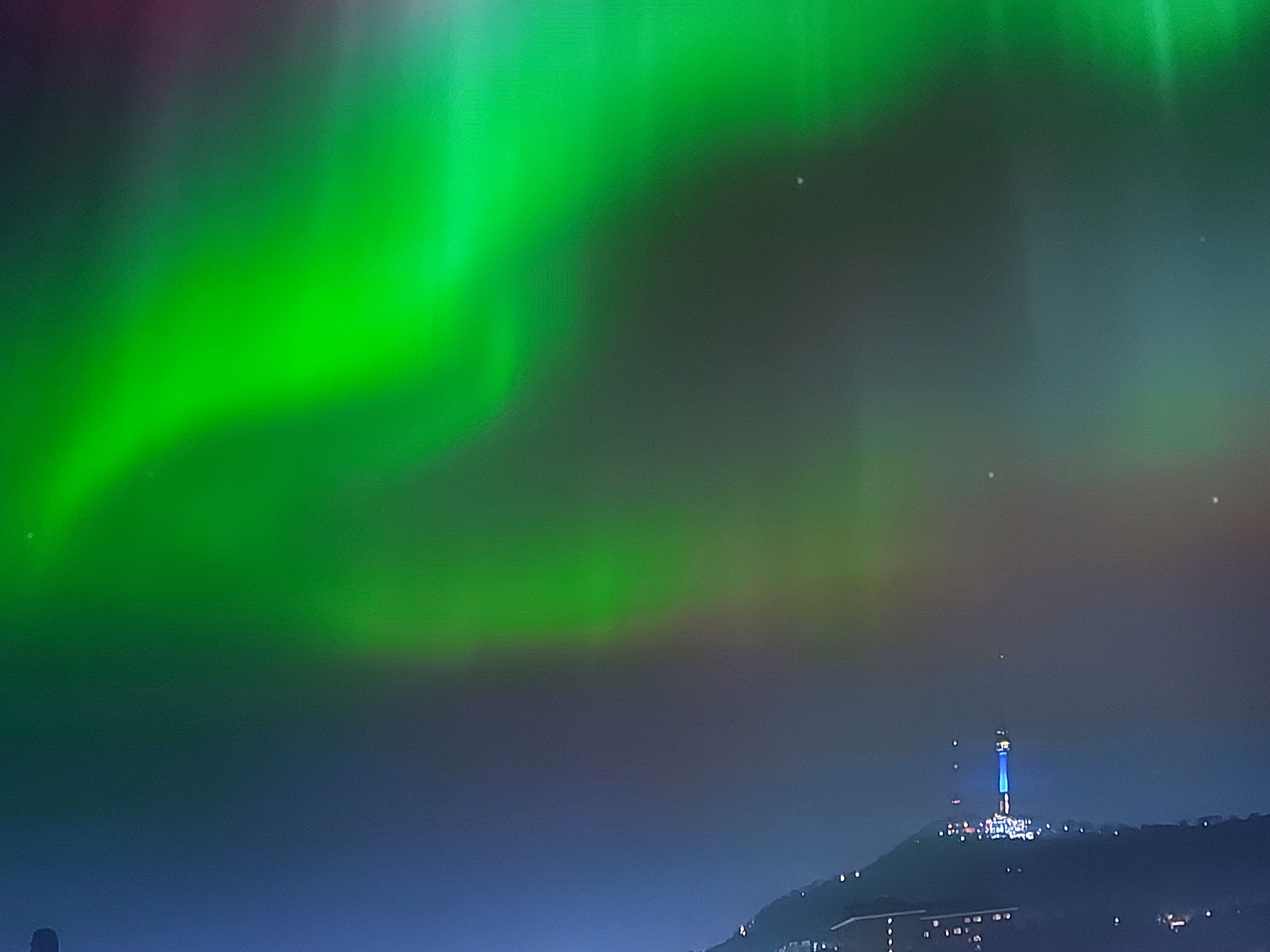 Aurora borealis observed over Figueira da Foz, Portugal