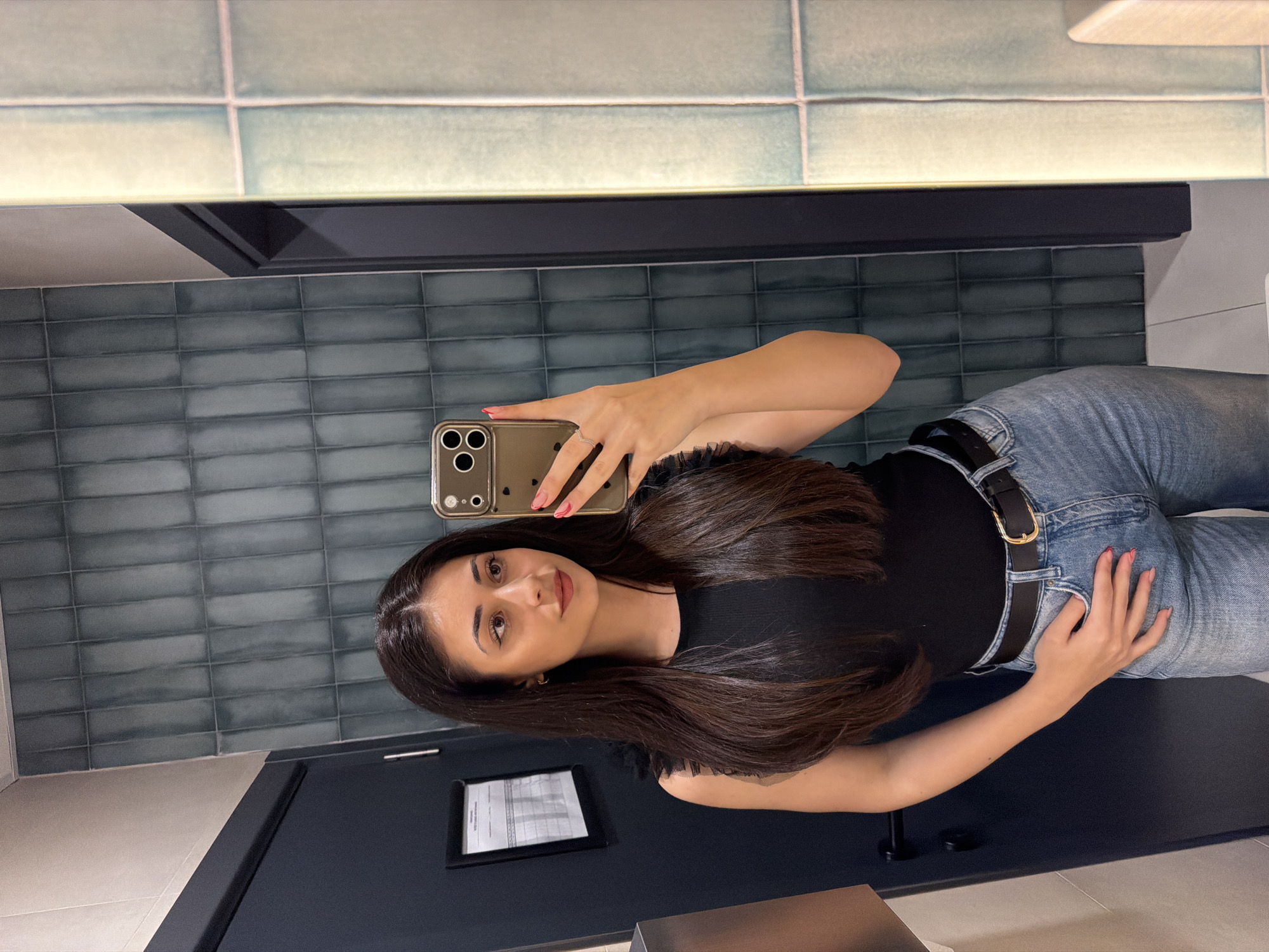 Woman Takes Bathroom Selfie in Sofia