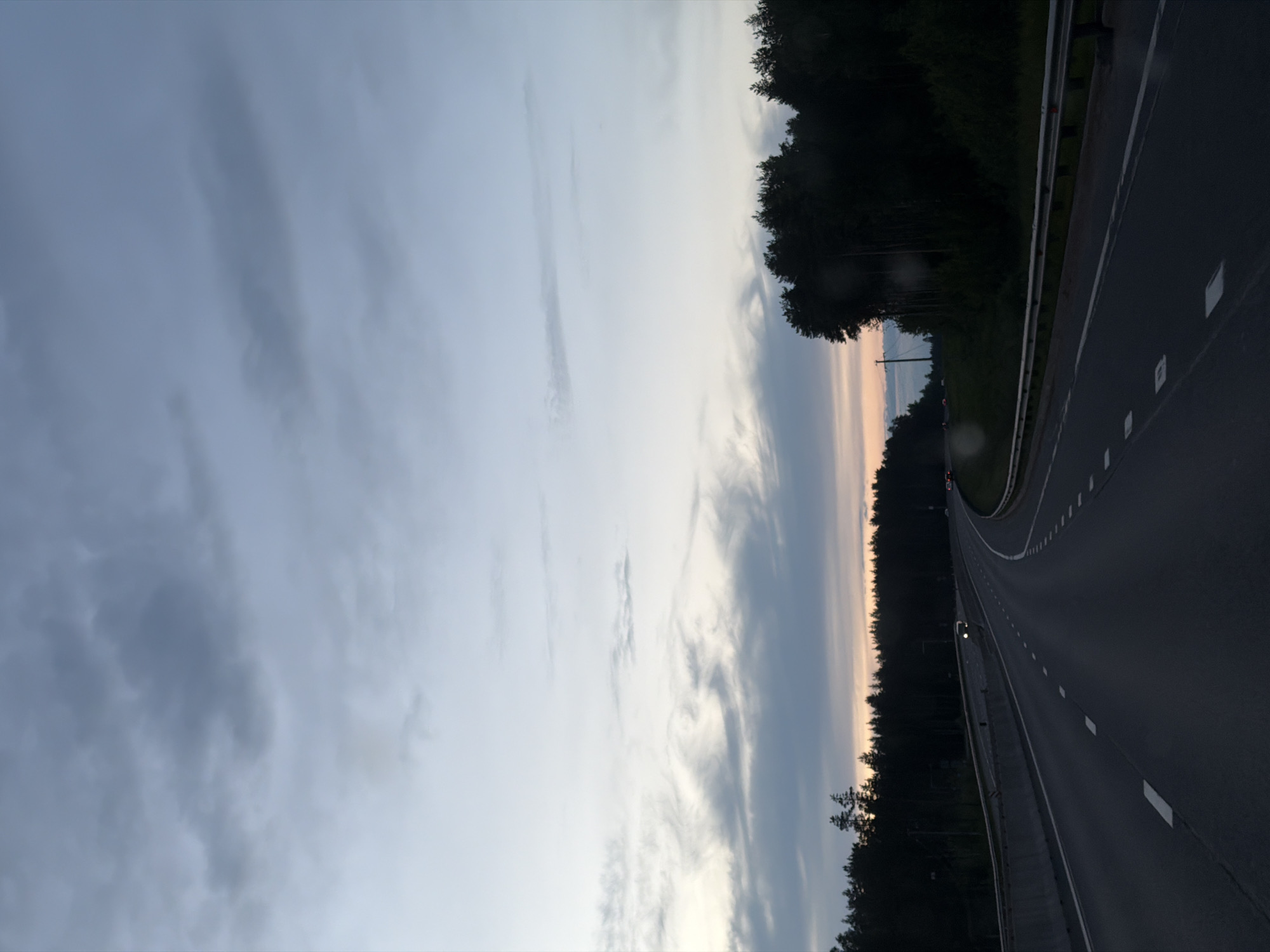 Highway scene captured at dusk in Vaskelovo, Russia