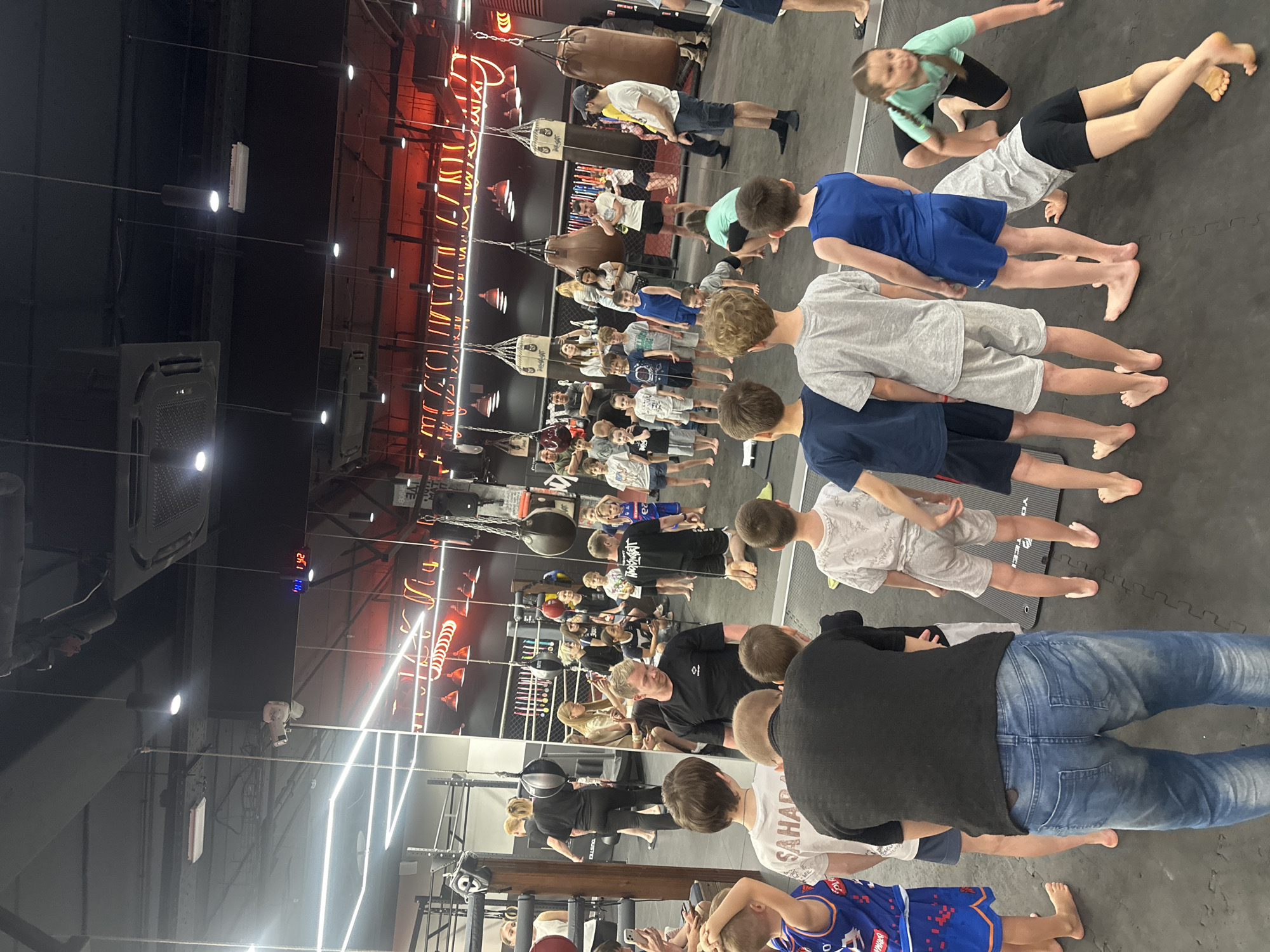 Children's boxing training session at Perm martial arts club