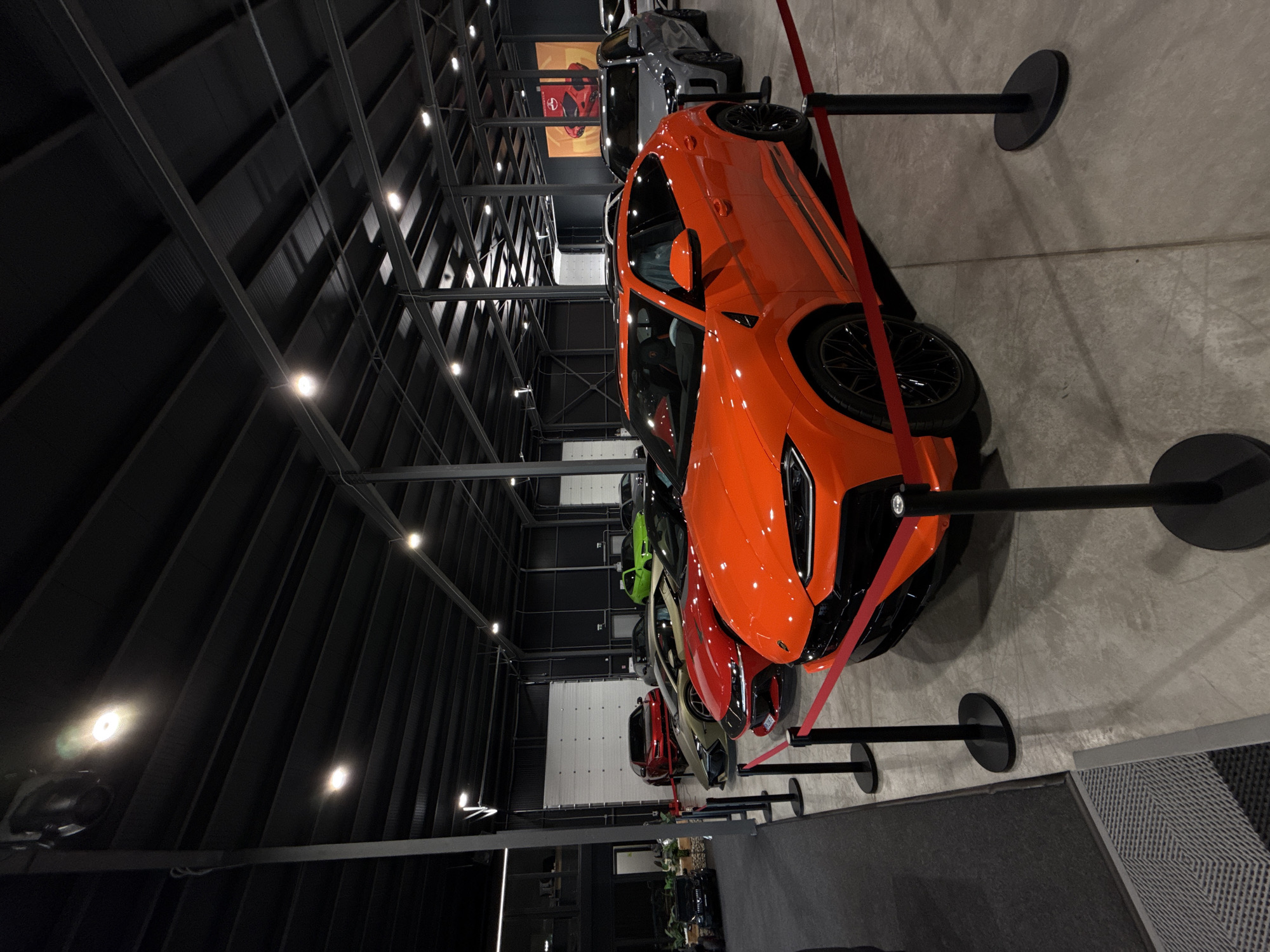 Lamborghinis and Ferraris fill a Plovdiv showroom floor