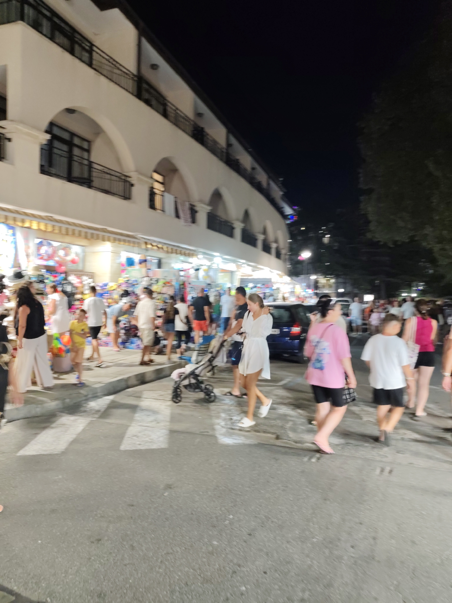 Nesebar resort strip buzzing on a warm August night