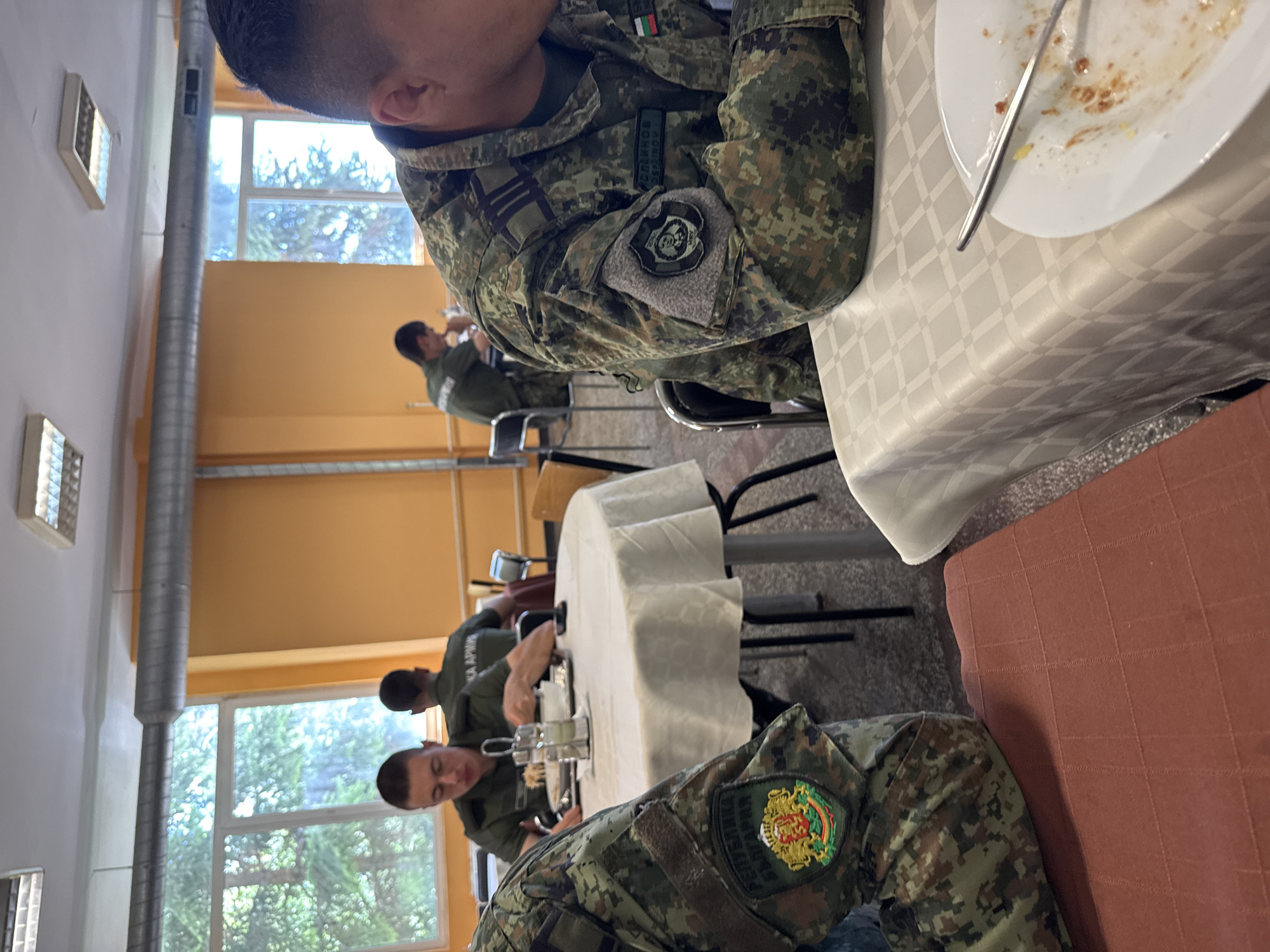 Military canteen gathering and selfie session