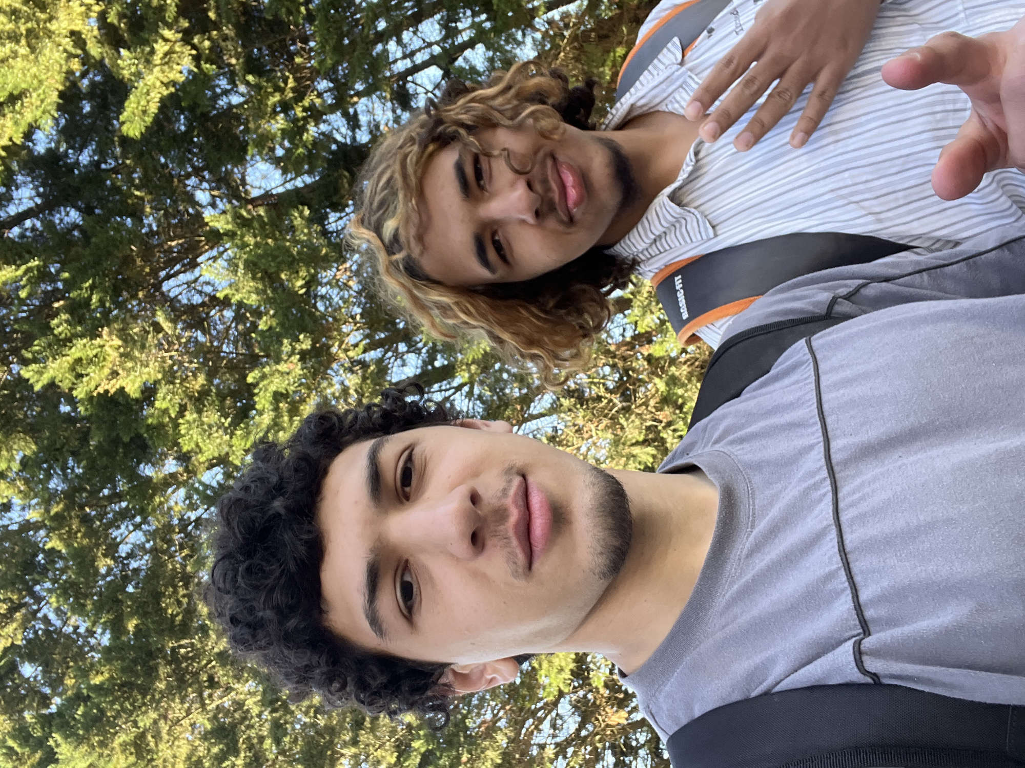 Two friends take selfies outdoors in Strasbourg