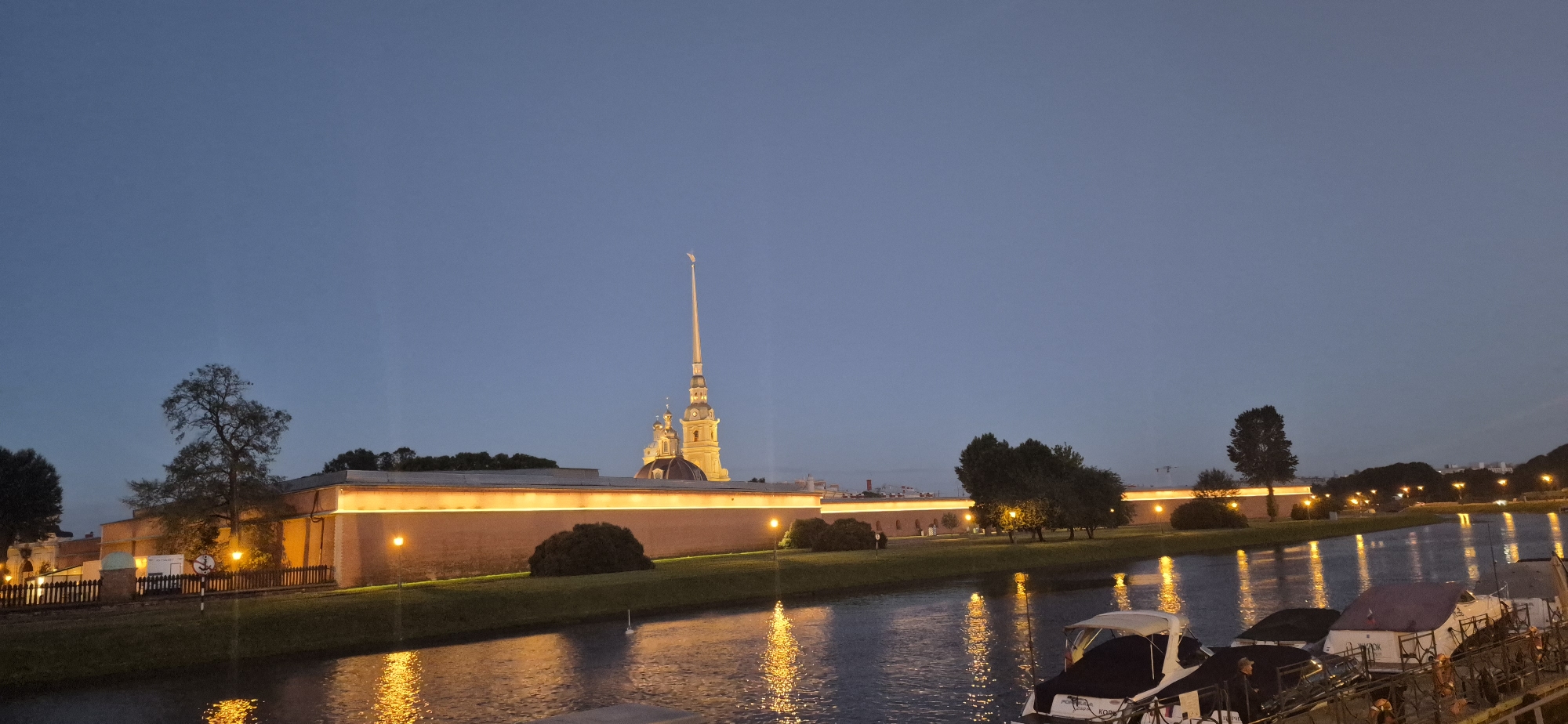 Dusk stroll along the Neva, fortress views and a Burger King stop