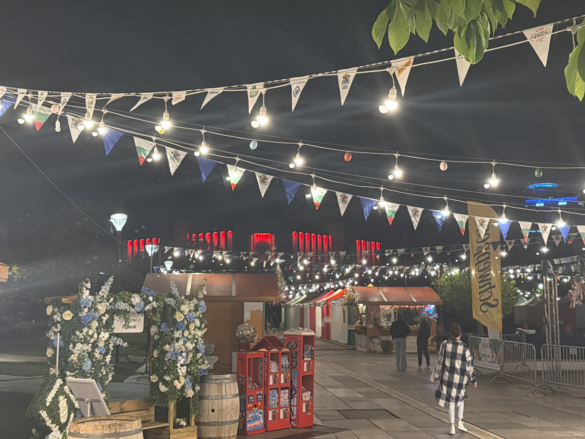 Evening scenes captured around Sofia festival market and surroundings