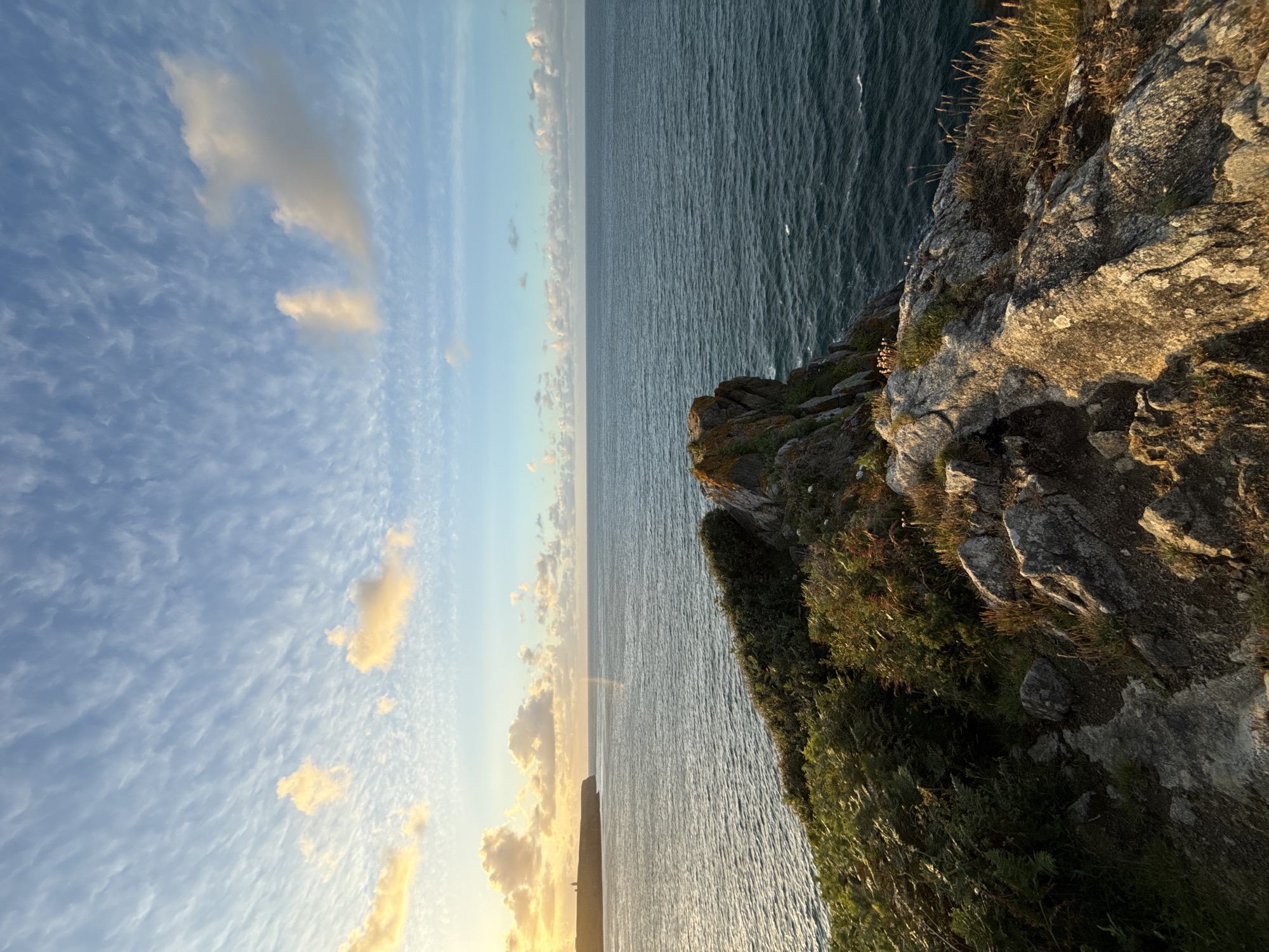 Sunset documented along dramatic Brittany coastline near Plévenon