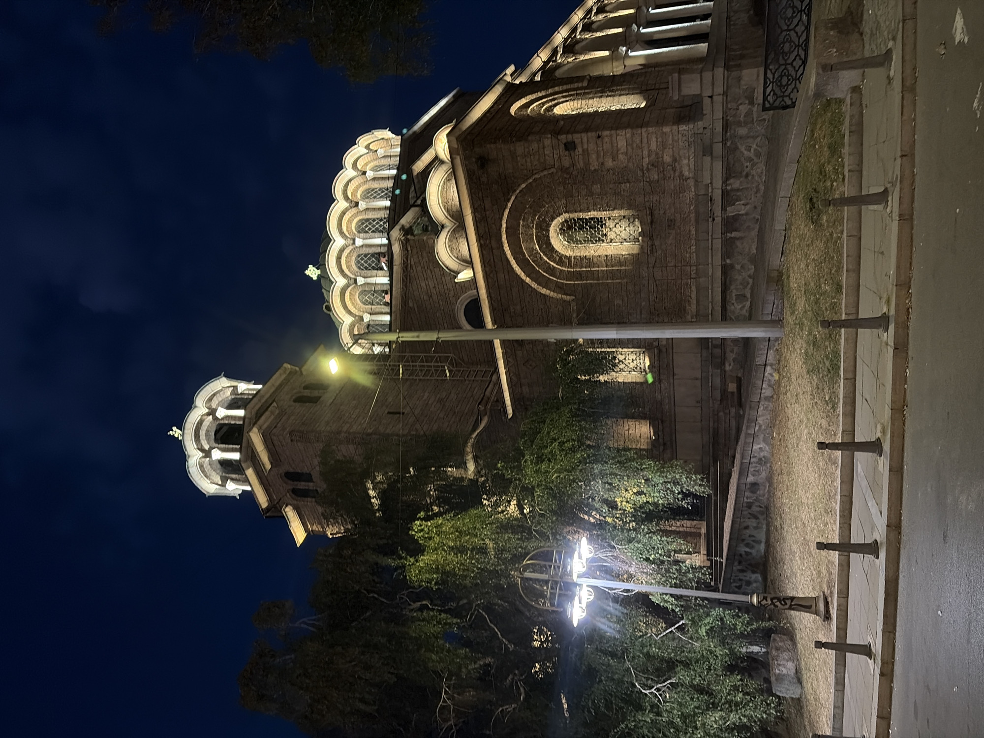 Alexander Nevsky Cathedral and Sofia streets after dark