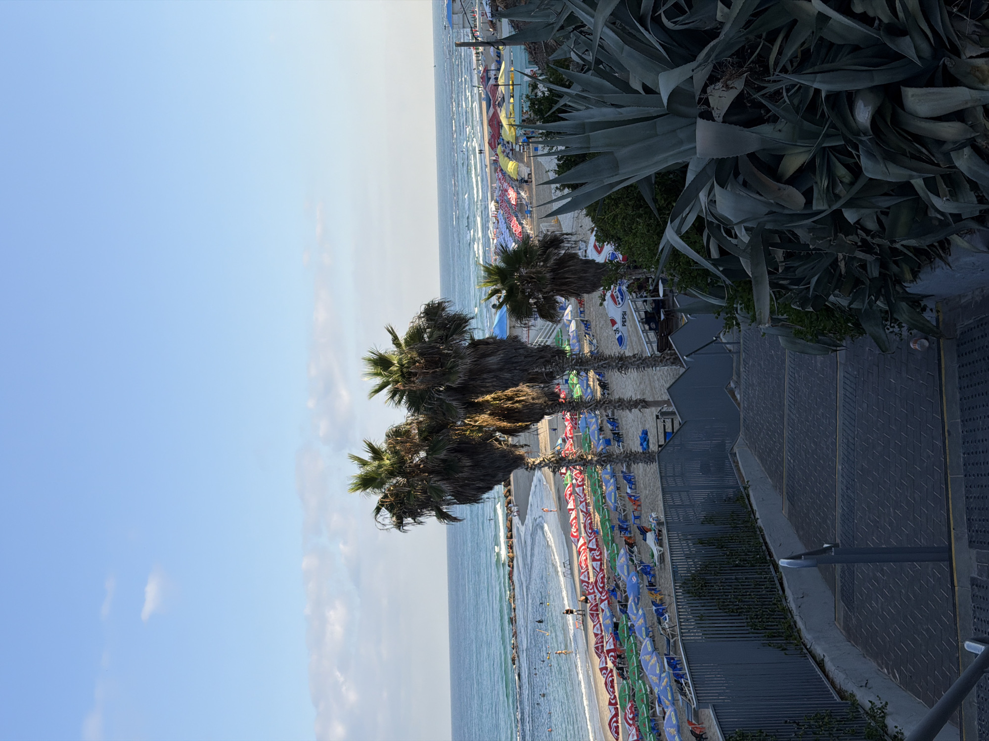 Summer morning on the Bat Yam waterfront, Mediterranean in full swing