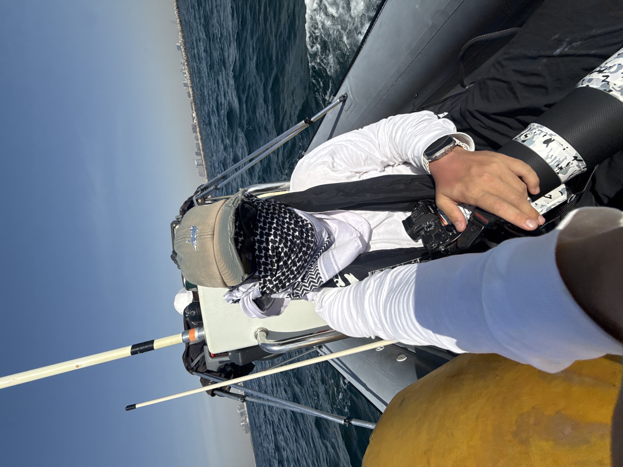 Man with camera spotted on inflatable boat near Deira