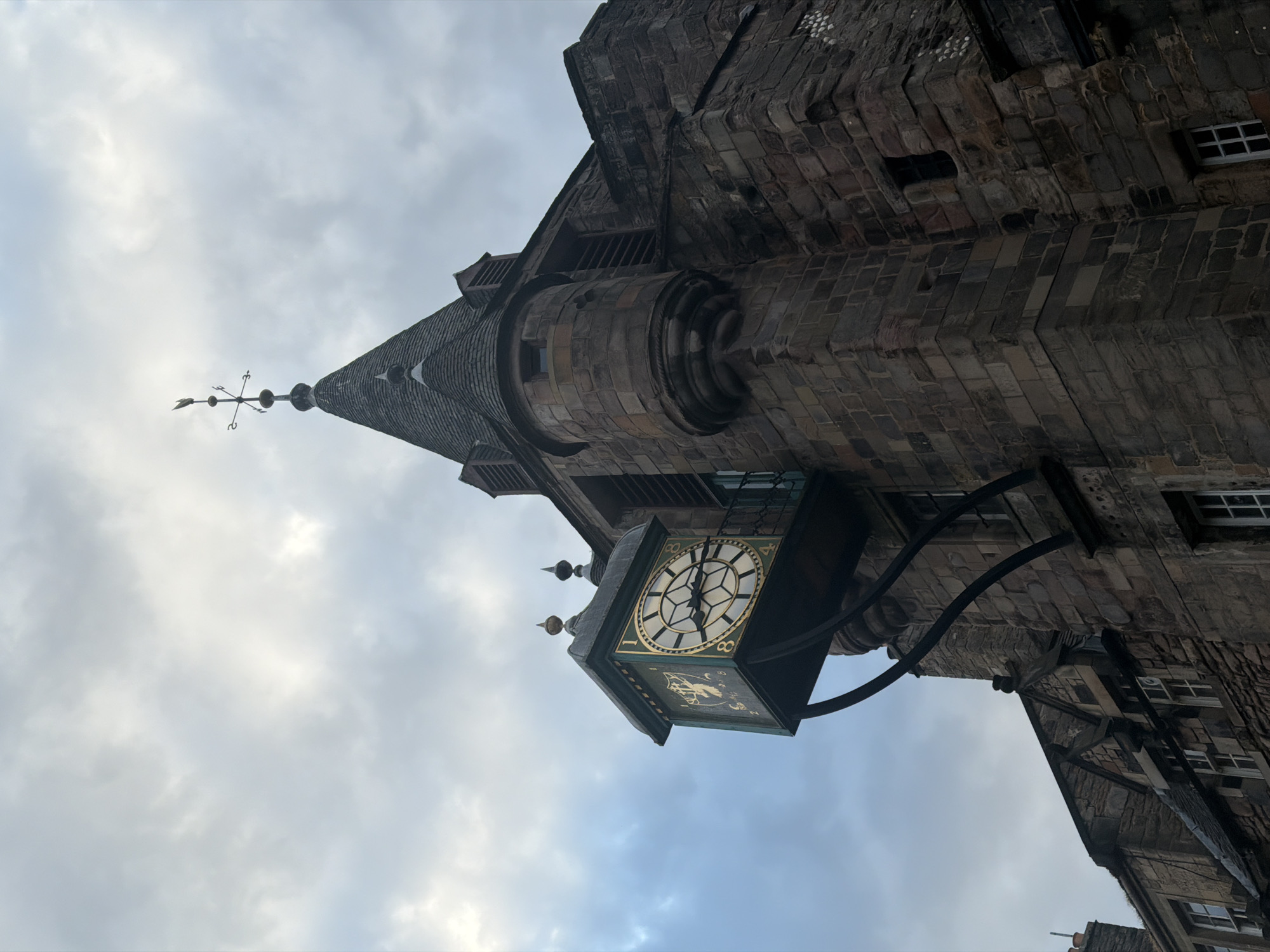 Edinburgh clock tower documented in evening light