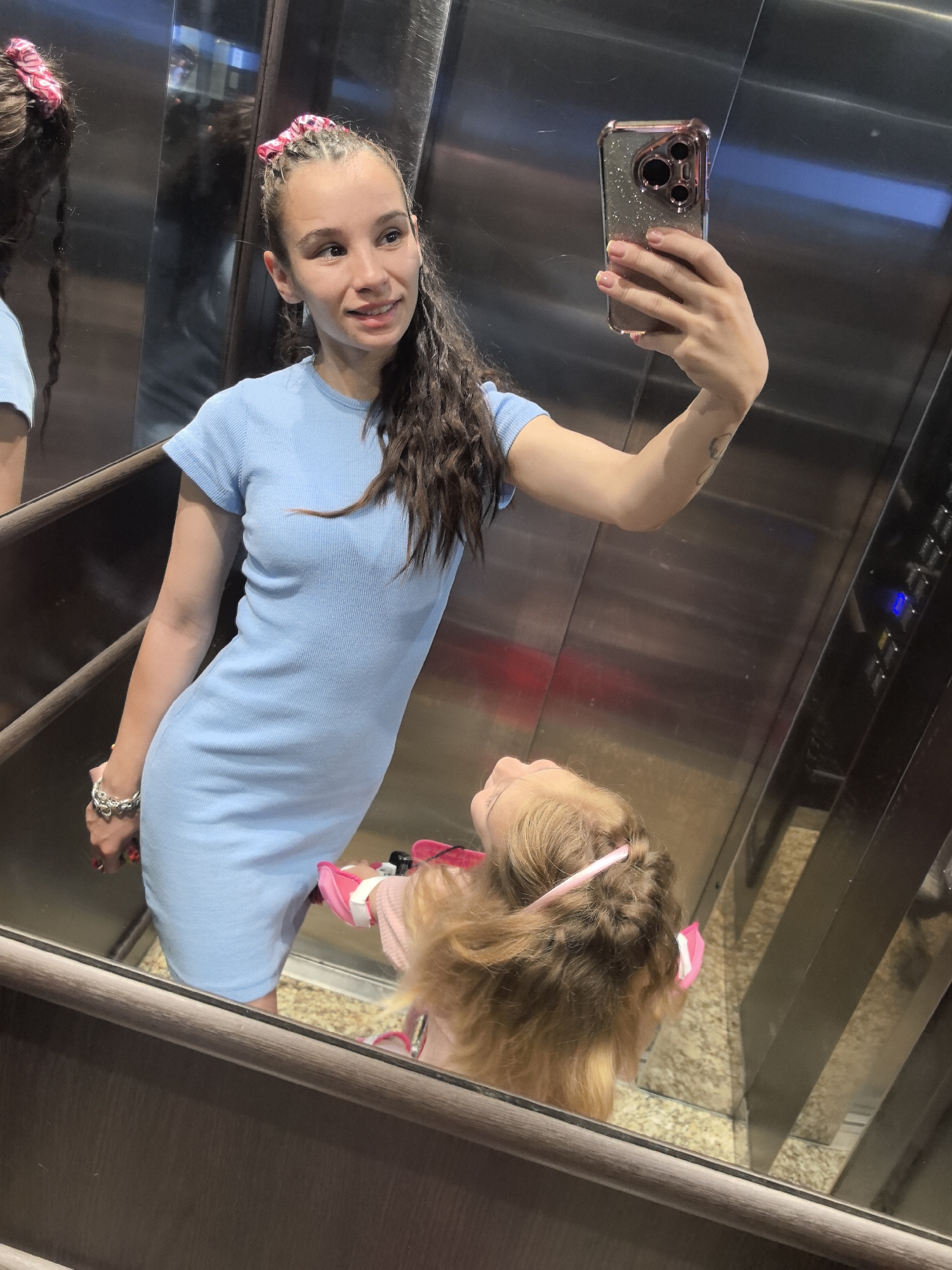 Morning moments in Plovdiv: elevator selfie and breakfast captured
