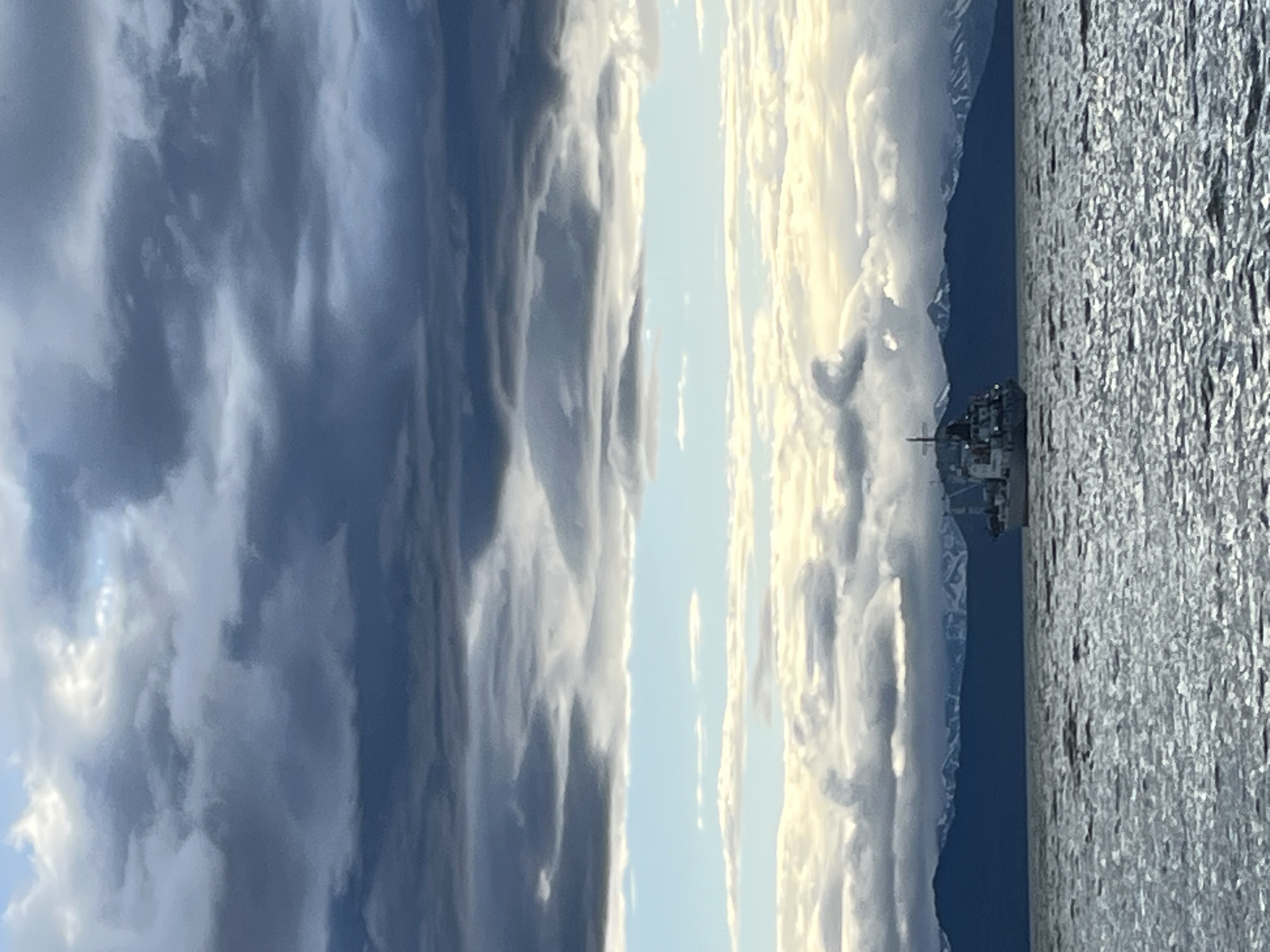 Overcast morning at a remote Russian coastal dock