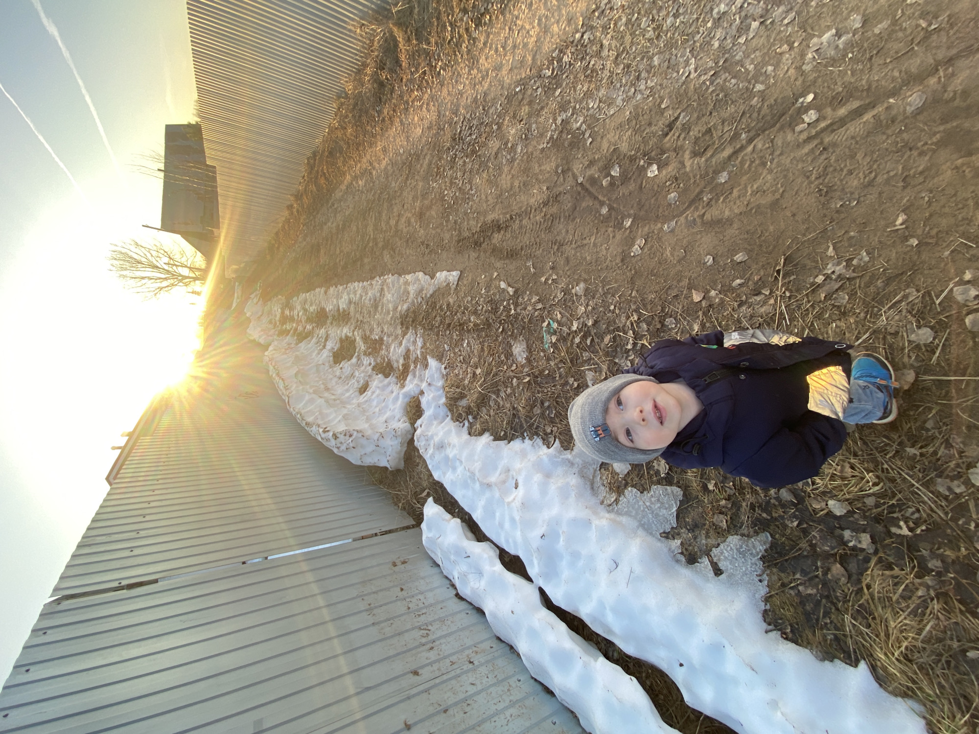 Women take selfie during golden hour in rural Russia