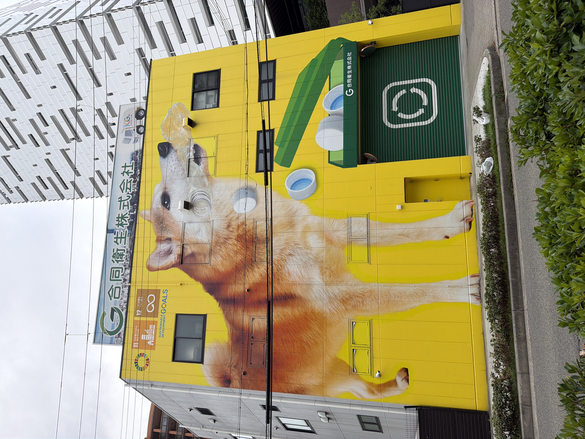 Billiken banner display documented in Osaka public area