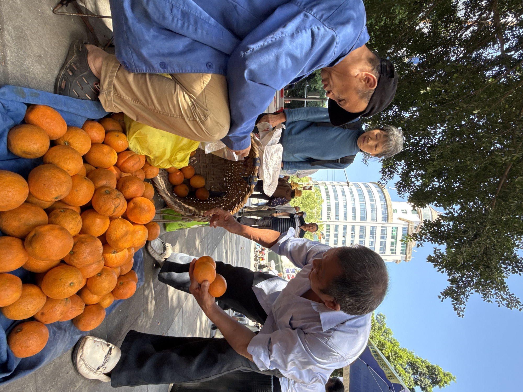 Morning street food market bustling in Beibei, China
