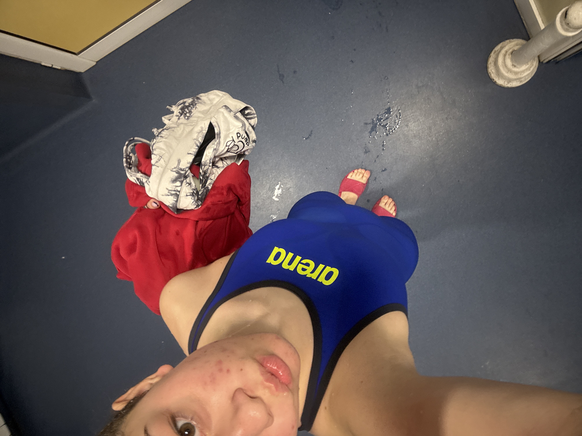 Woman in swimsuit spotted at Plovdiv pool facility
