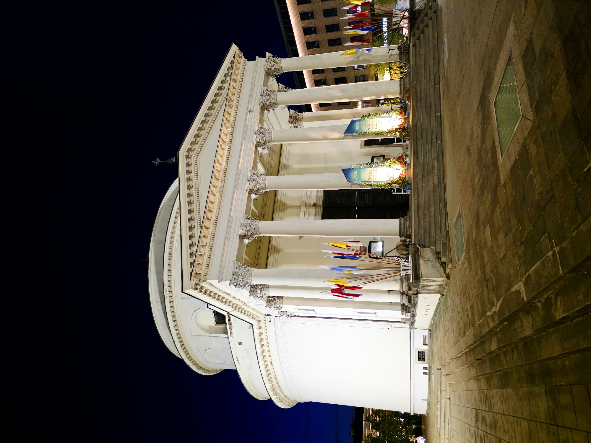 Night walk through Warsaw's lit-up city centre