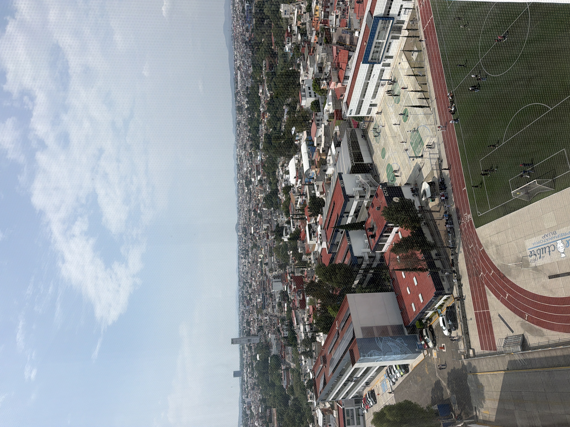 Aerial views capture school campus in Tlaxcalancingo, Mexico