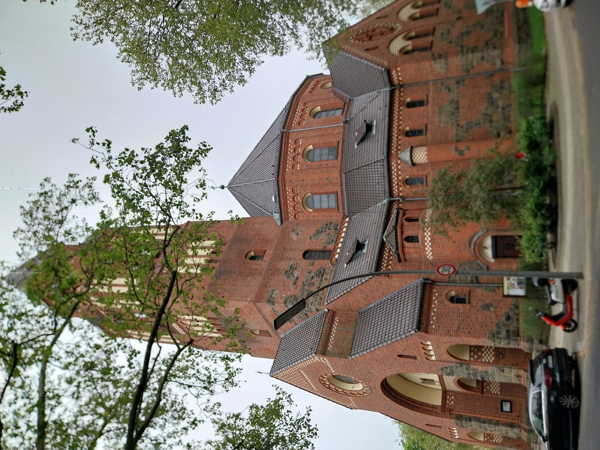 Historic Berlin village church observed in Alt-Tempelhof district