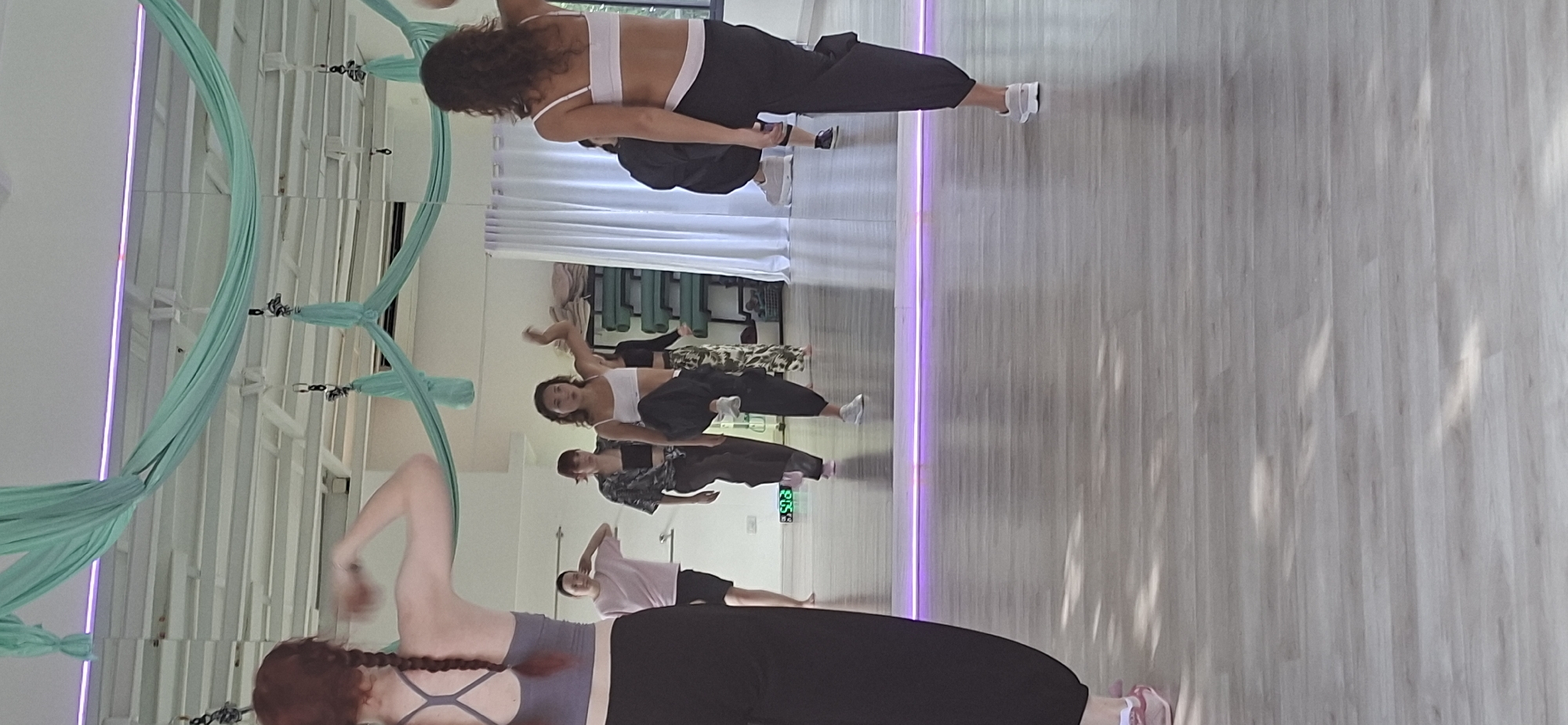 Aerial silk fitness class in Chalong studio