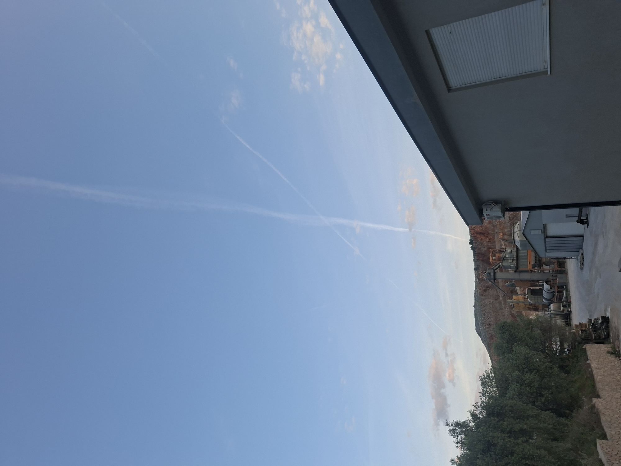 Clear skies observed over industrial area in Zaljevo, Montenegro