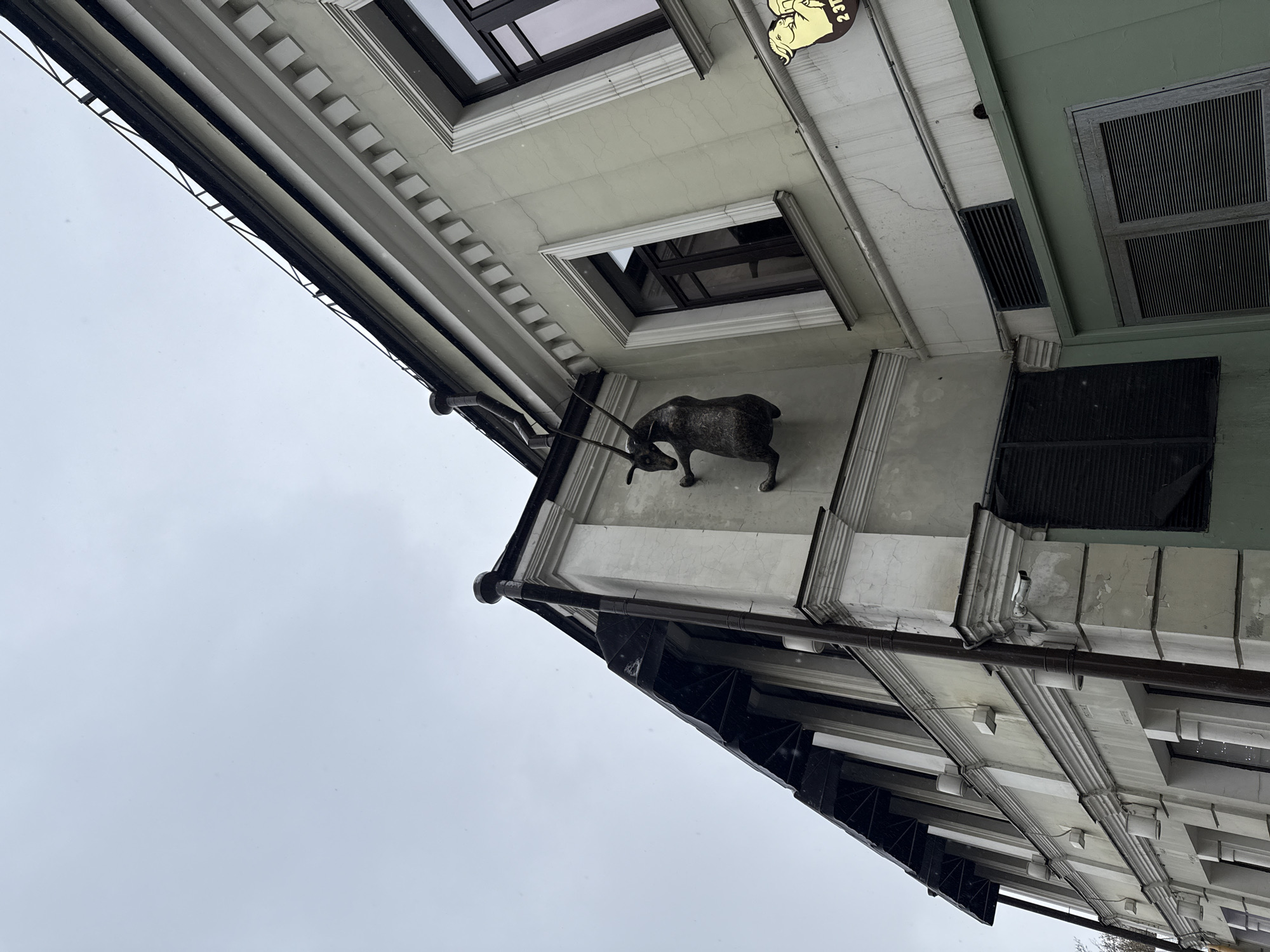 Moscow witness documents snowy weather, architectural details near Kudrinskaya Square