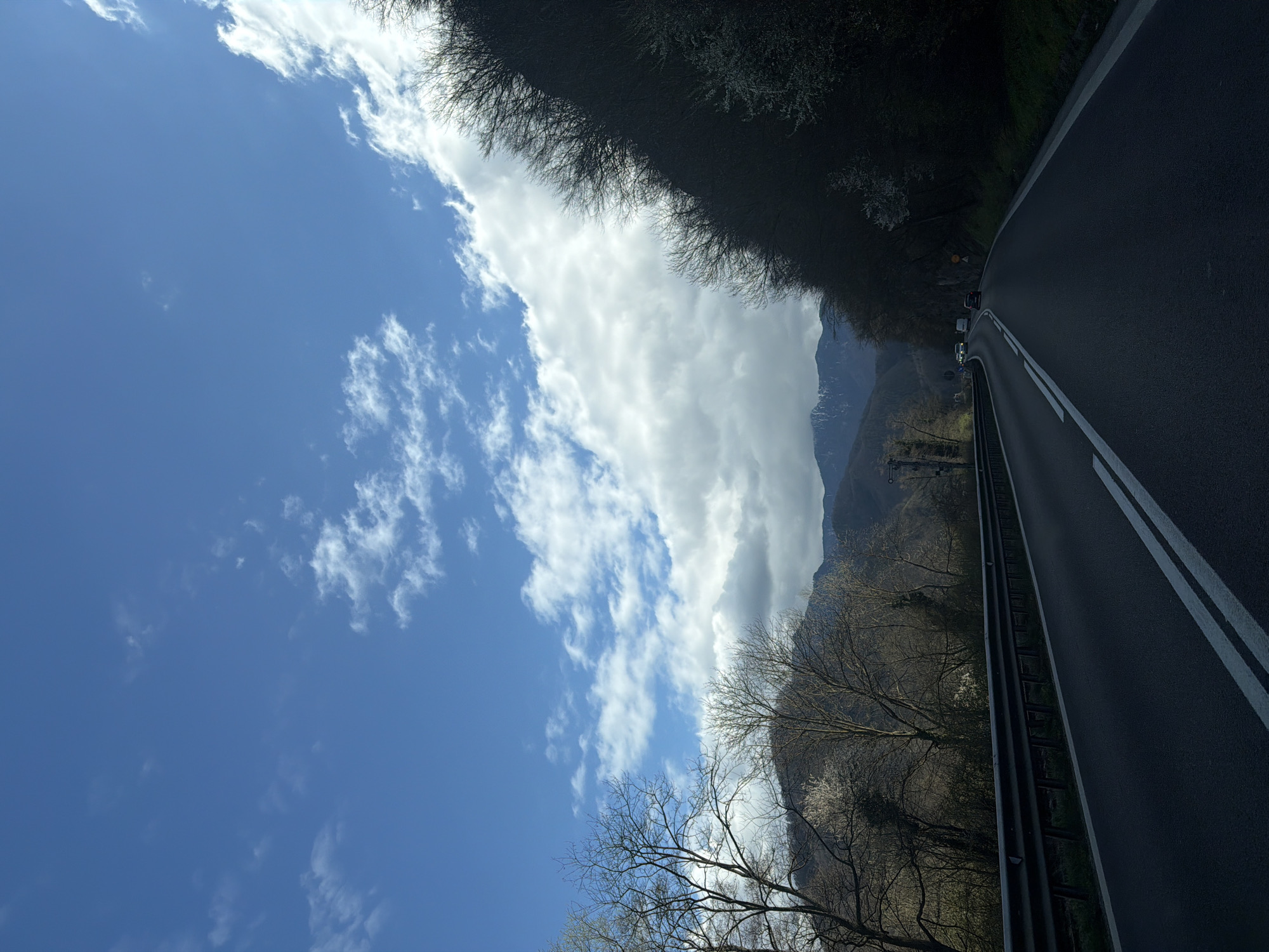 Traffic jam on mountain roads in Romania