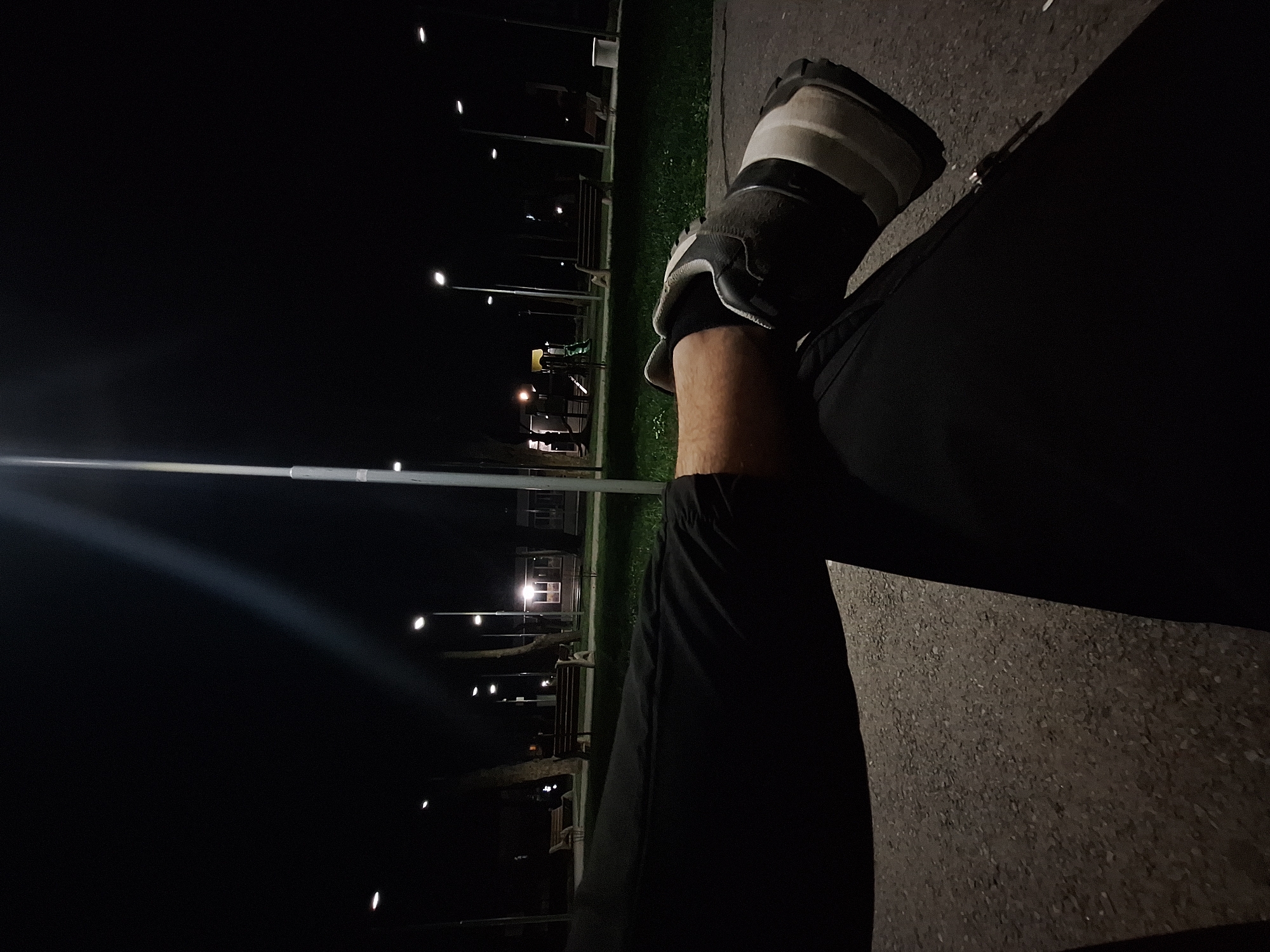 Nighttime park scene captured in Dolni Chiflik, Bulgaria