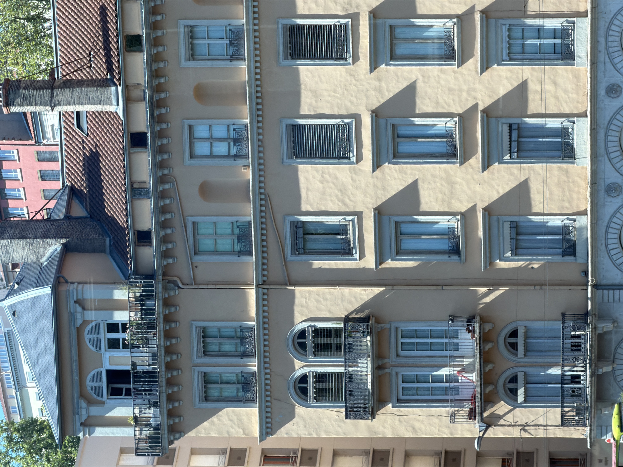 Lyon streetscape and architecture, Rhône riverfront, July afternoon