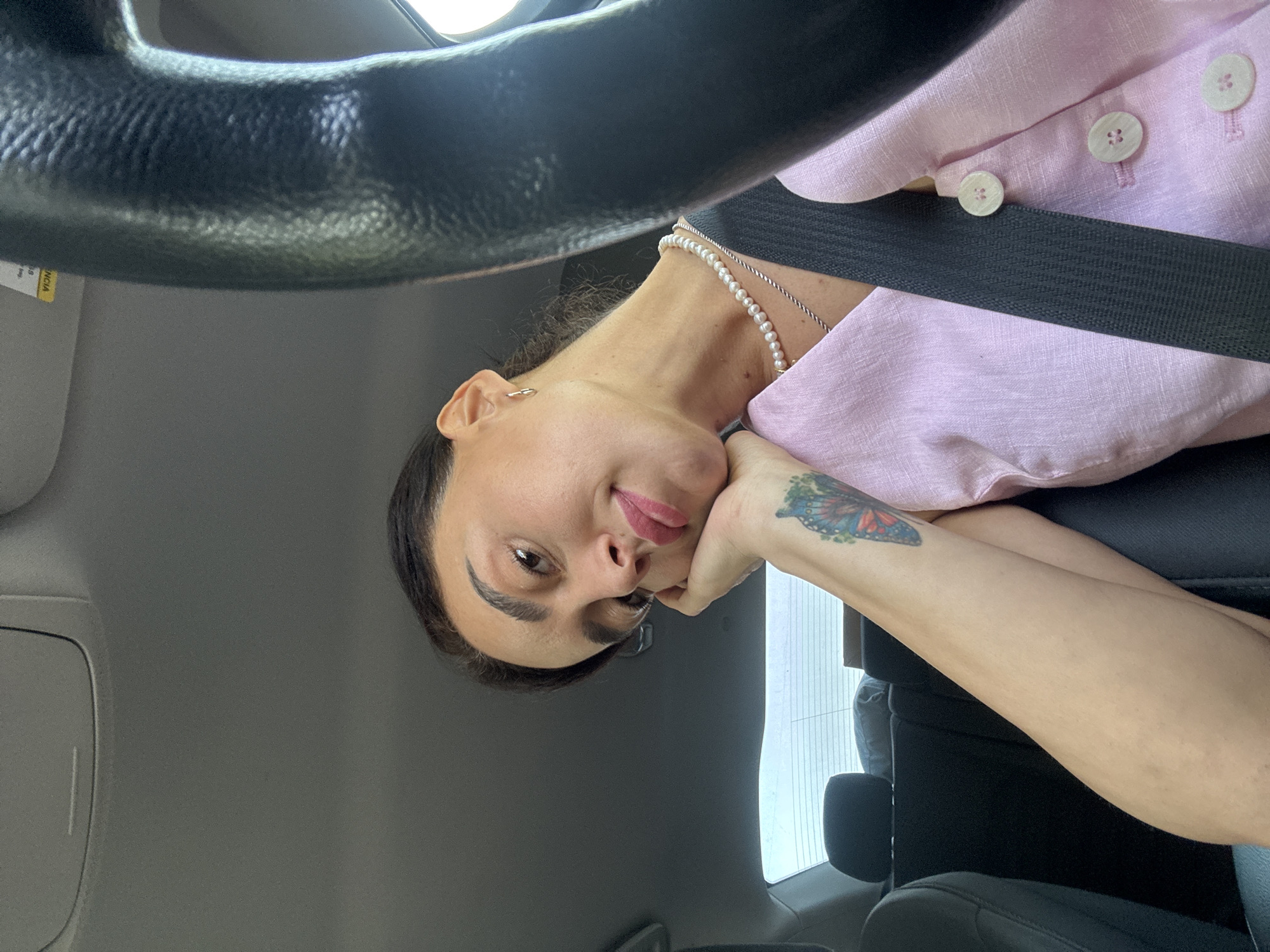 Relaxed moments inside a car in Tbilisi