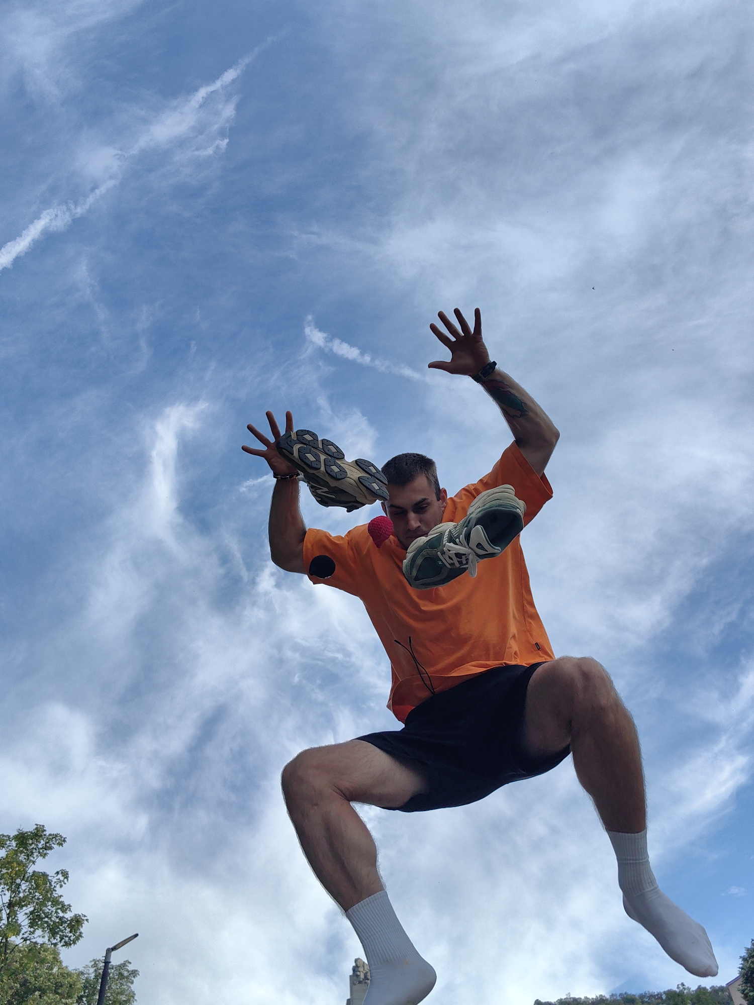 Parkour and jump photography at Shumen's Founders Monument