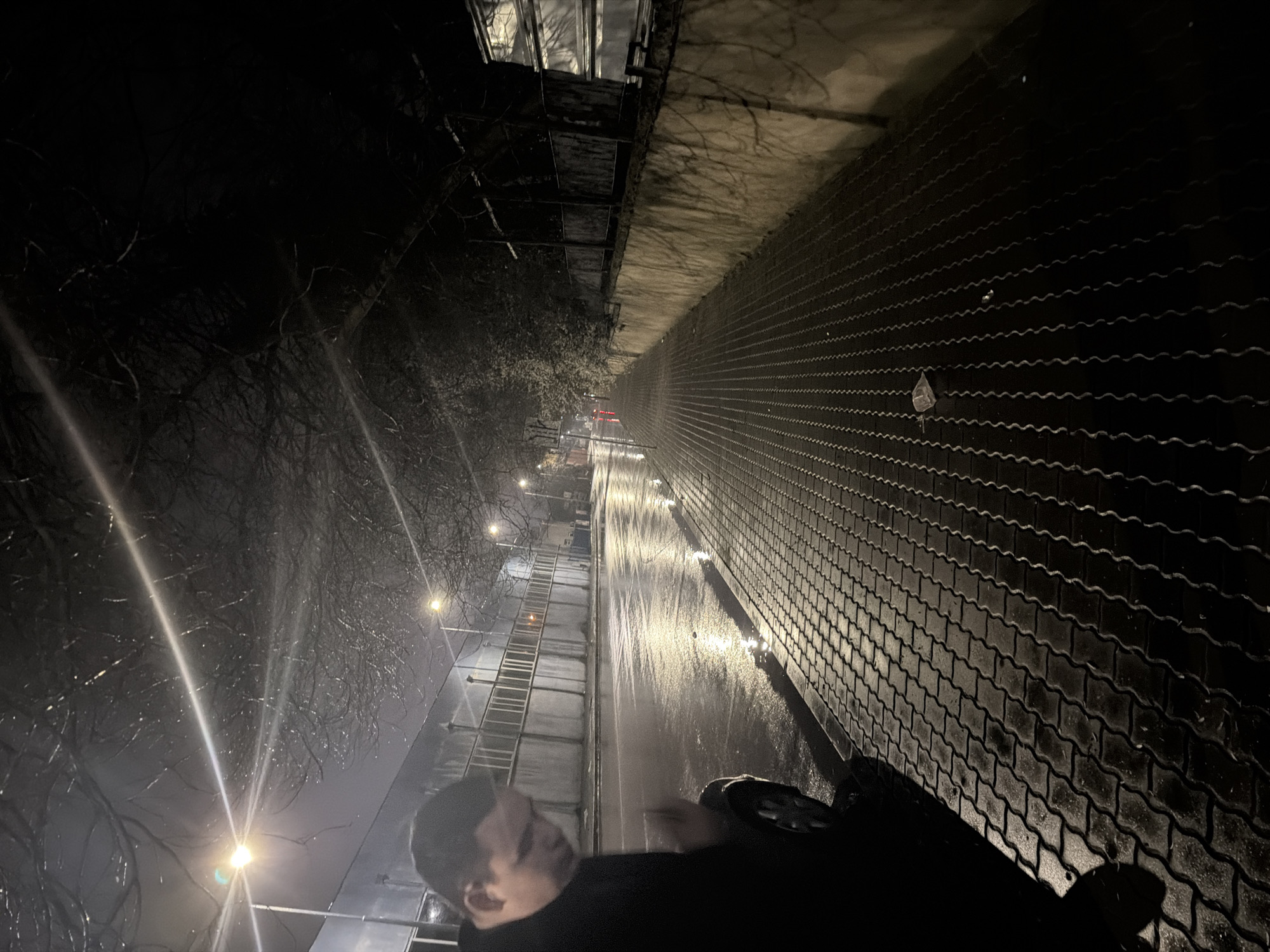 Nighttime street scene captured in Dobrich, Bulgaria