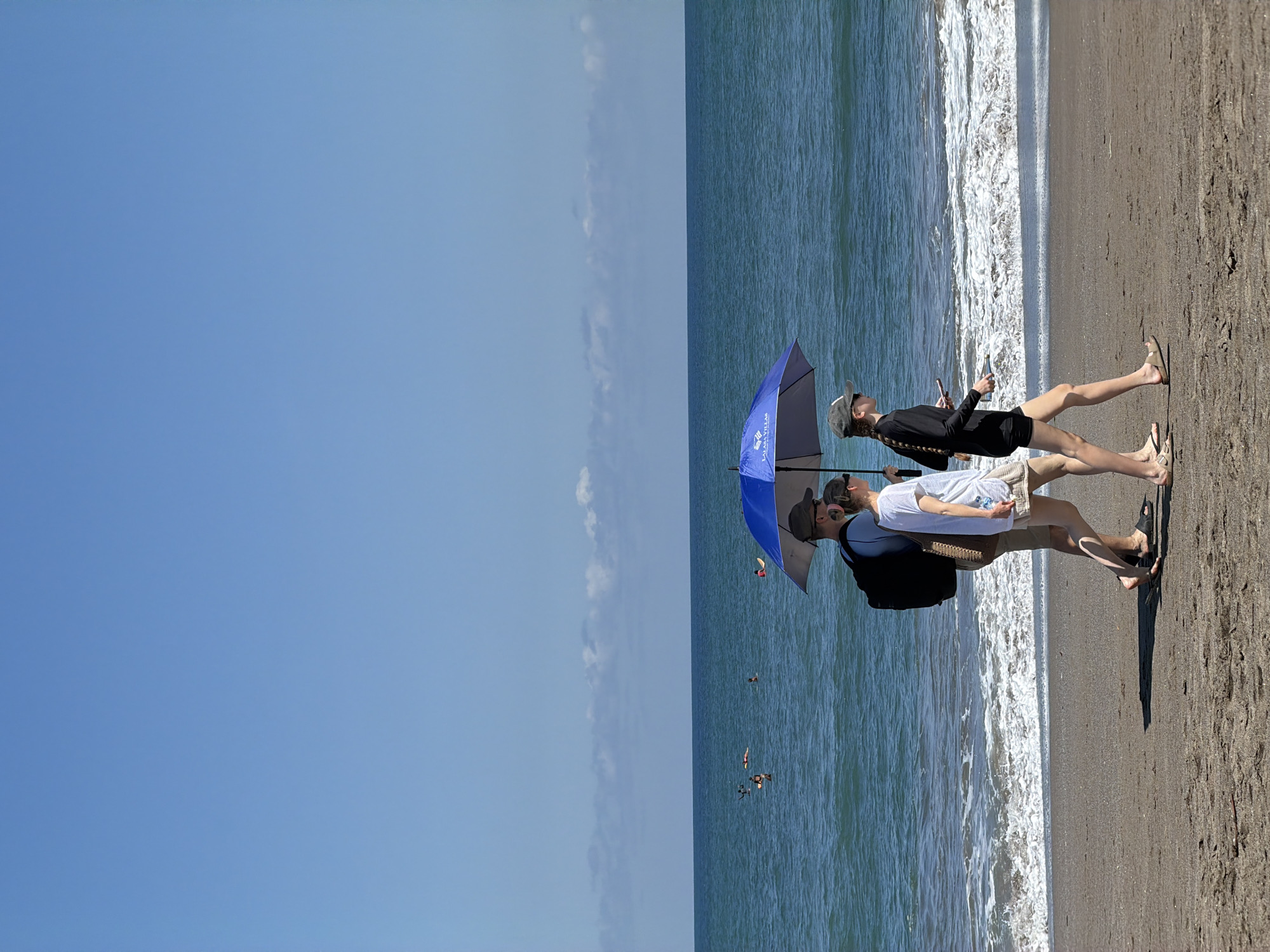 Early morning beach activity observed in North Kuta, Indonesia