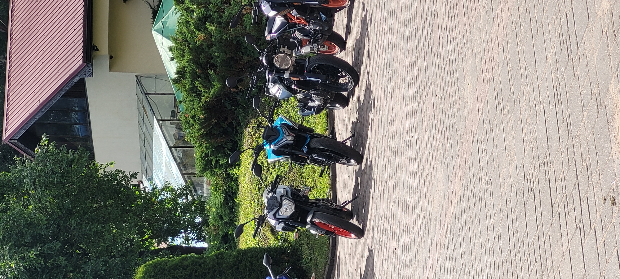 Motorcycle and ATV fleet parked at Riga rental lot