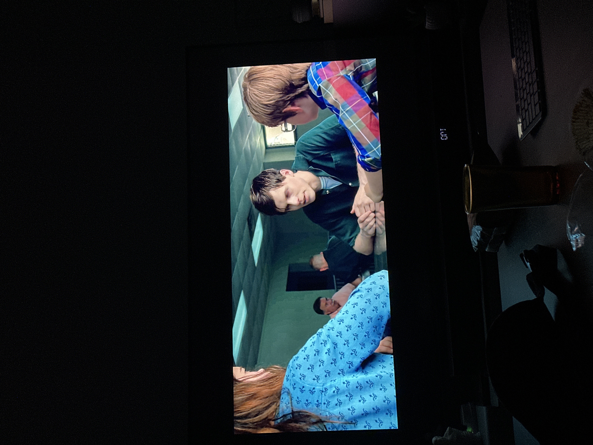 Television hospital drama scene viewed in Lovech, Bulgaria