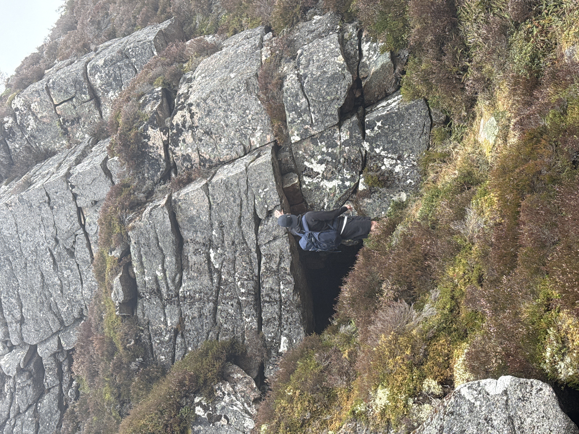 Solo hiker documented on mountain trail and campsite