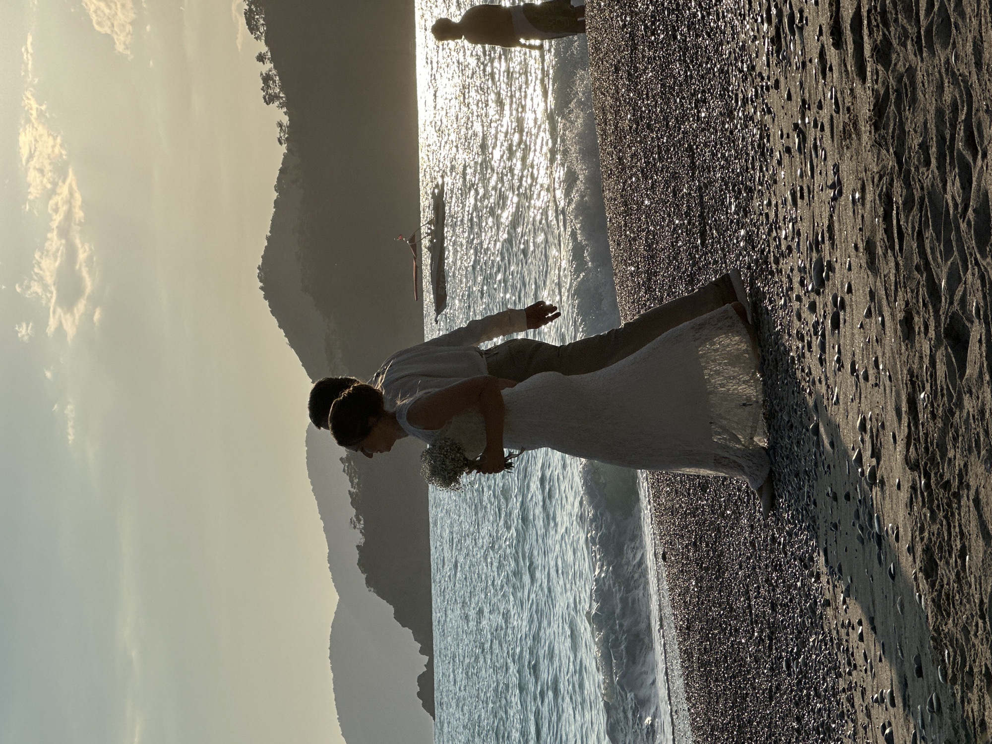 Wedding photoshoot captured on Fethiye beach in Turkey