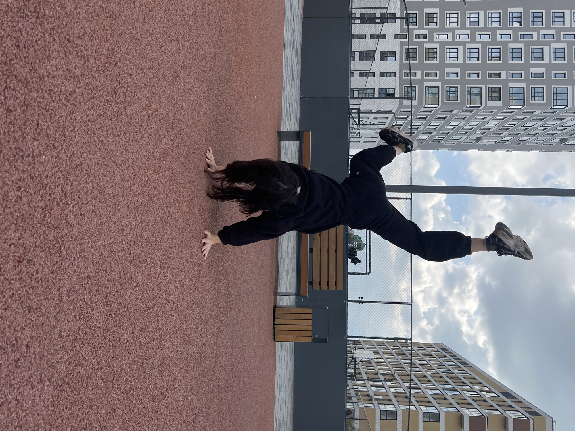 Person exercises outdoors in Yekaterinburg during afternoon session