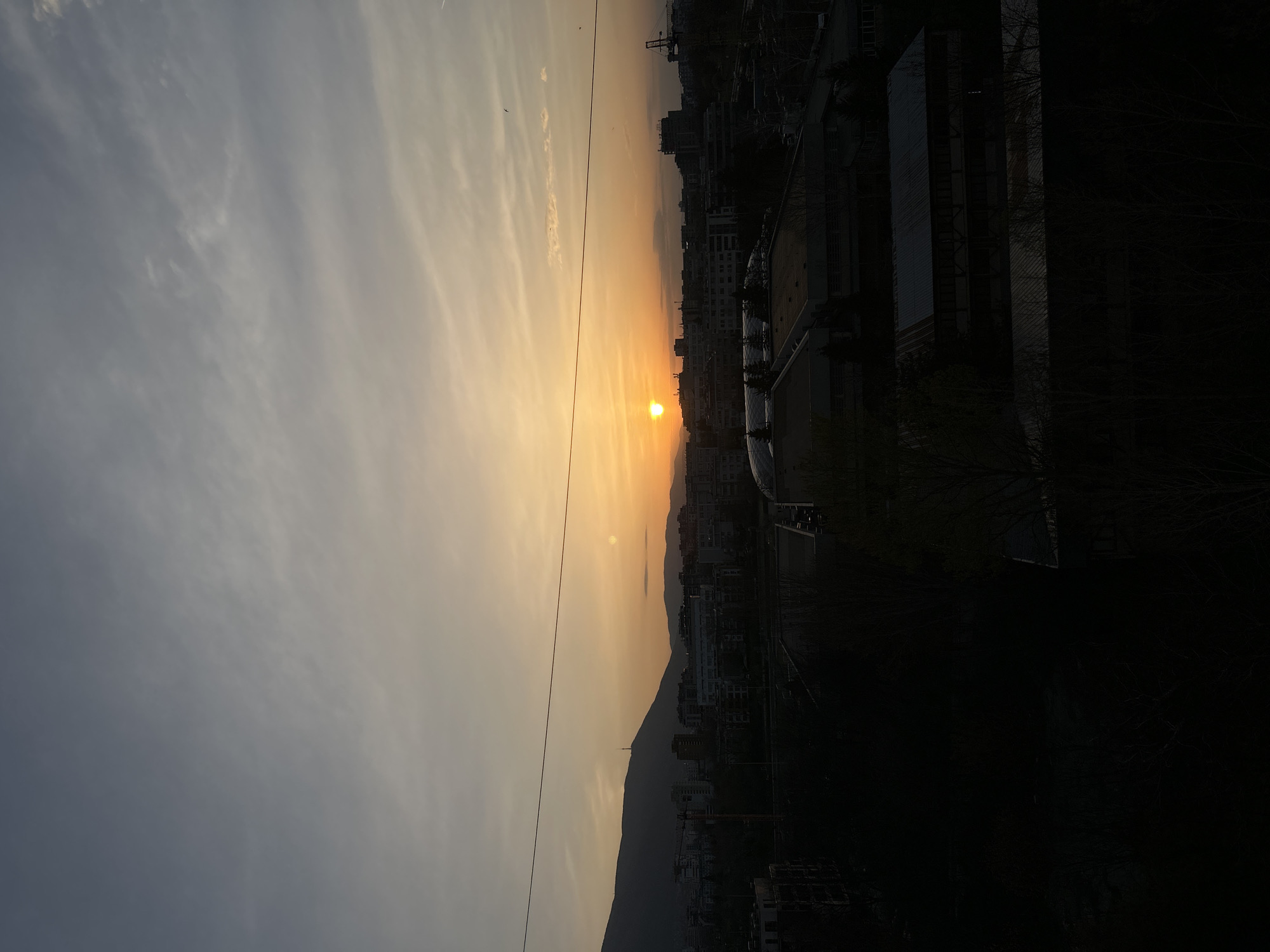 Sunset captured across Sofia streets and Vitosha mountain backdrop