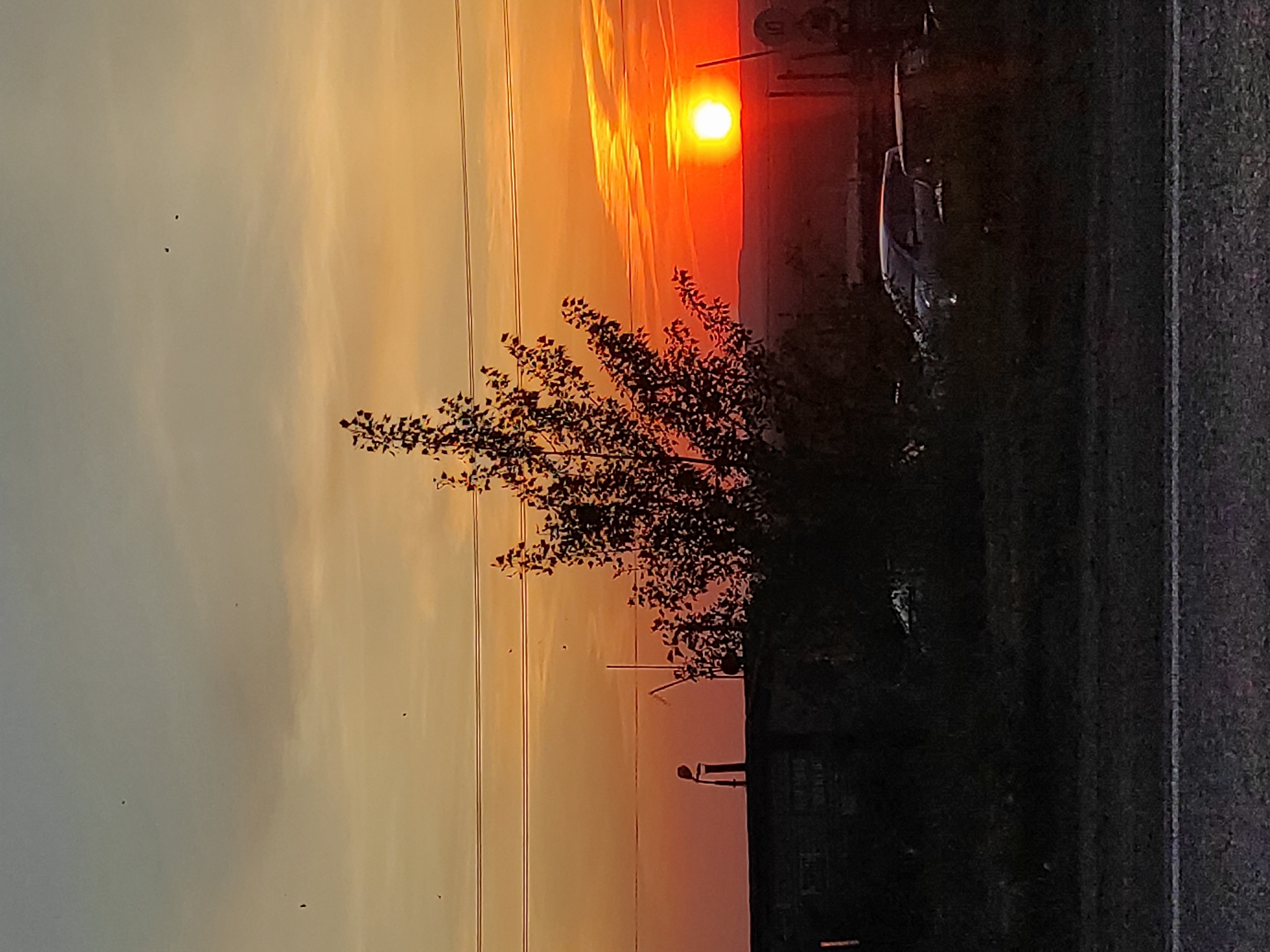 Sunset observed over rural Chaikovsky, Russia landscape